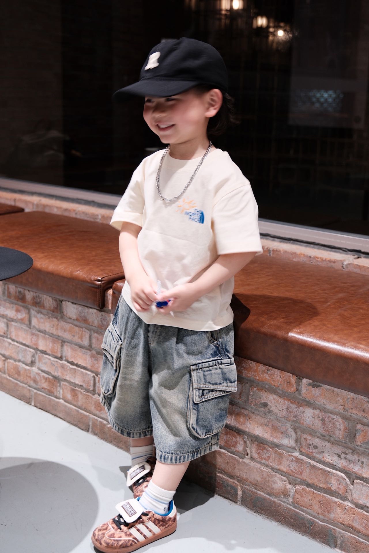 0642  親子❤️ TNF露營短袖+迷彩/牛仔褲