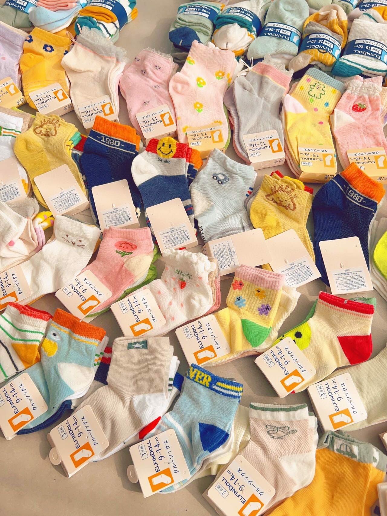 日本西松屋兒童春夏網面透氣襪(款式隨機) -1套6對