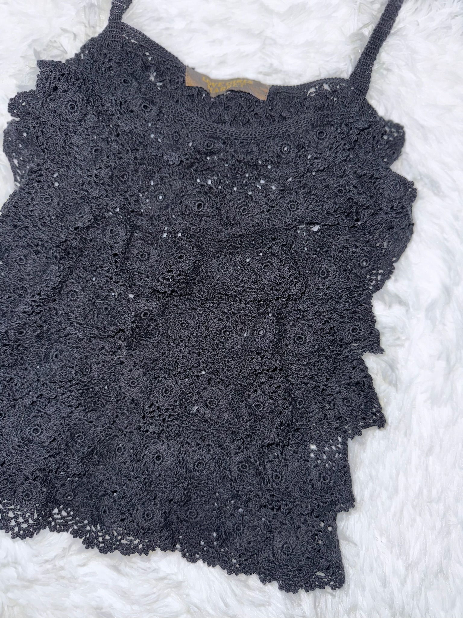 Layered Ruffle Crochet Tank 