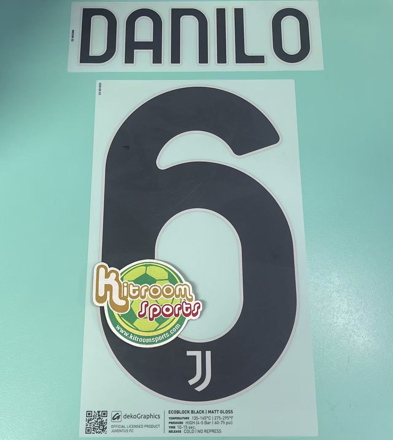 2023-24 Juventus Away Nameset #6 DANILO