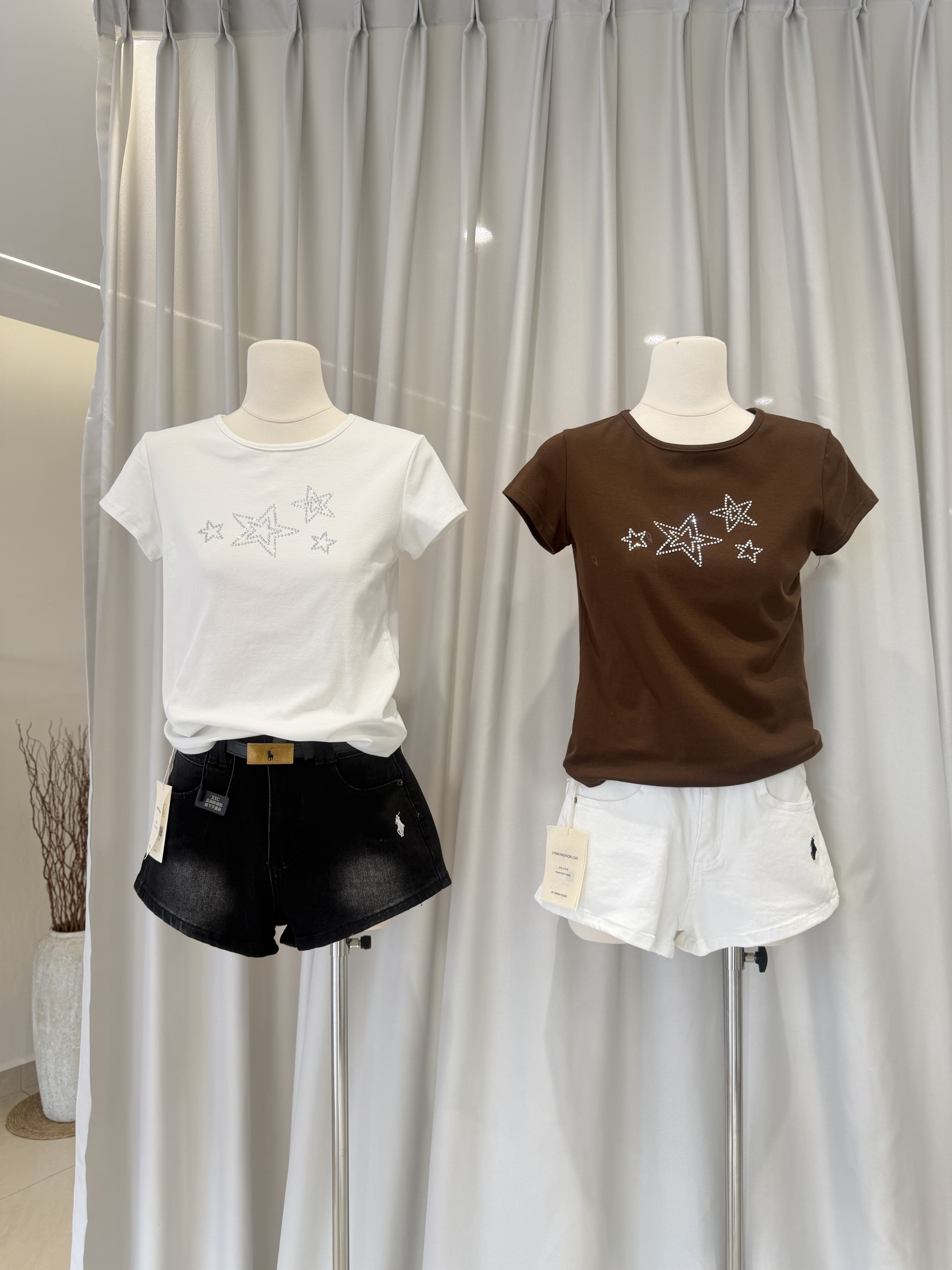 6572 爆款闪钻星星短袖