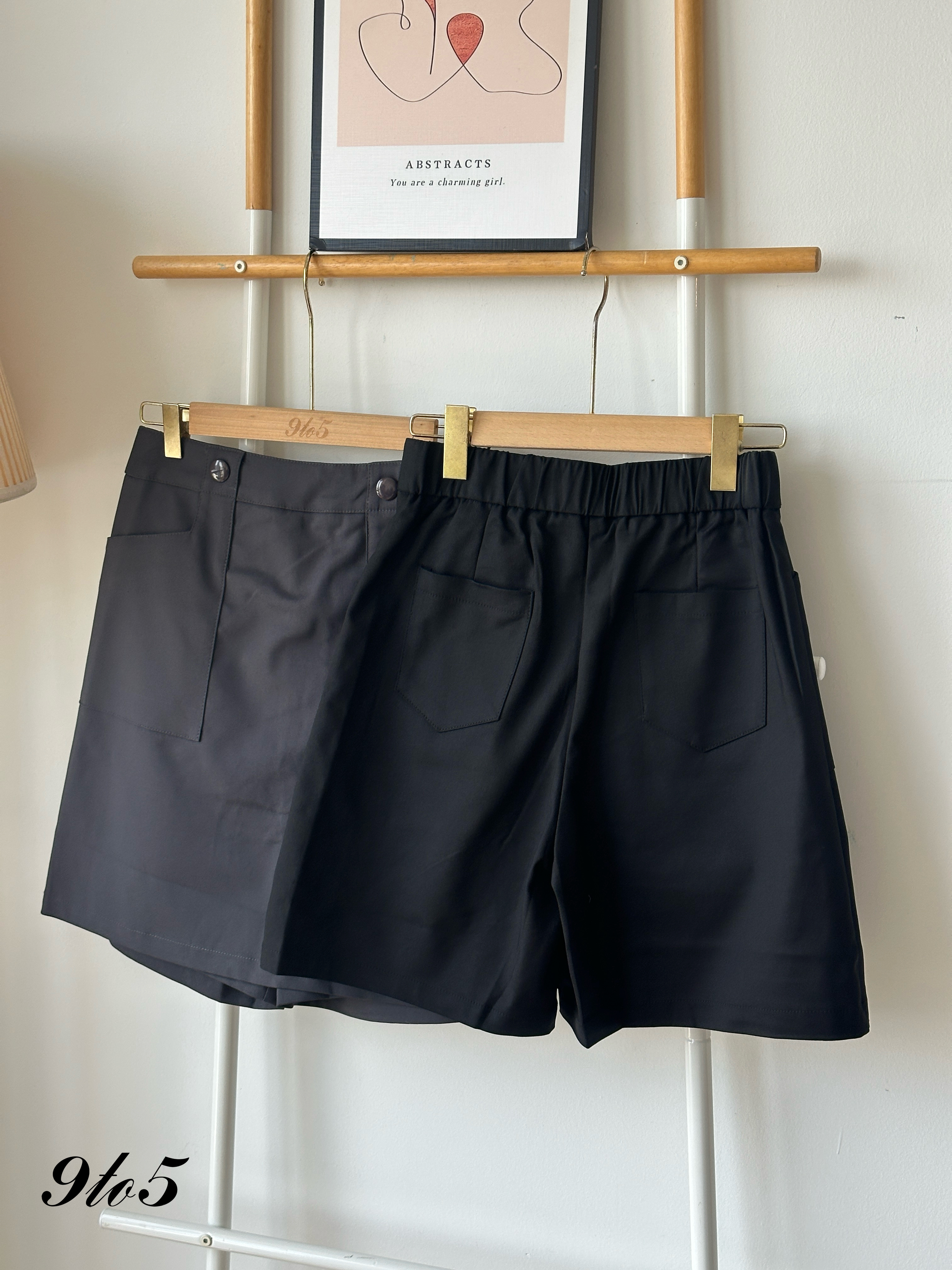 S1852 A Line Skort - Black & Grey