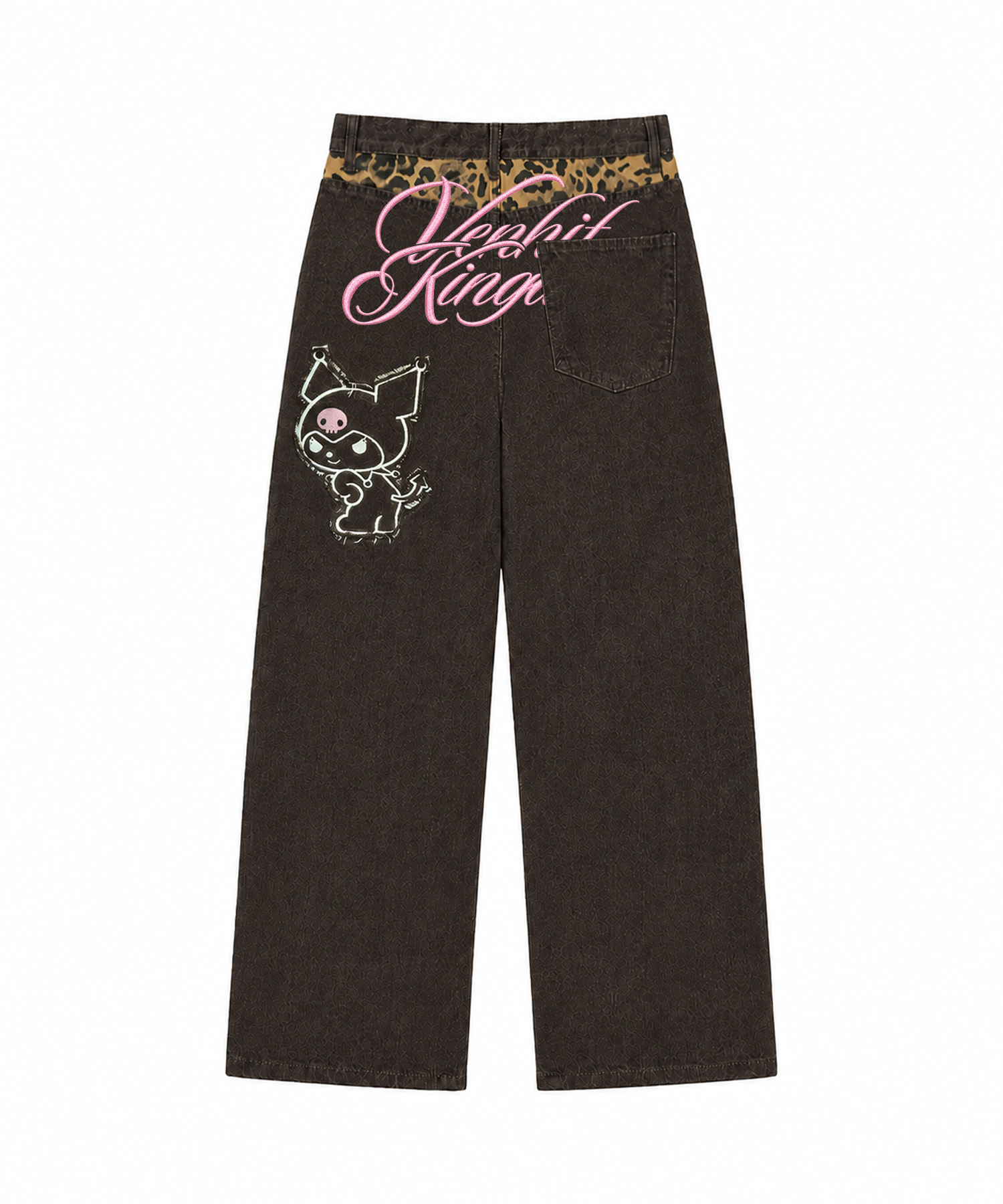 Venhit x Kuromi Applique Denim Pants (Brown)
