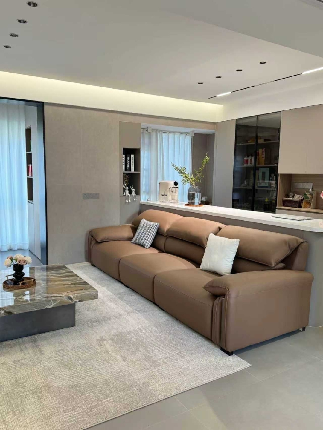 大象耳梳化 意式極簡 Baxter 皮梳化 客廳網紅直排梳化 酒店專用 sofa