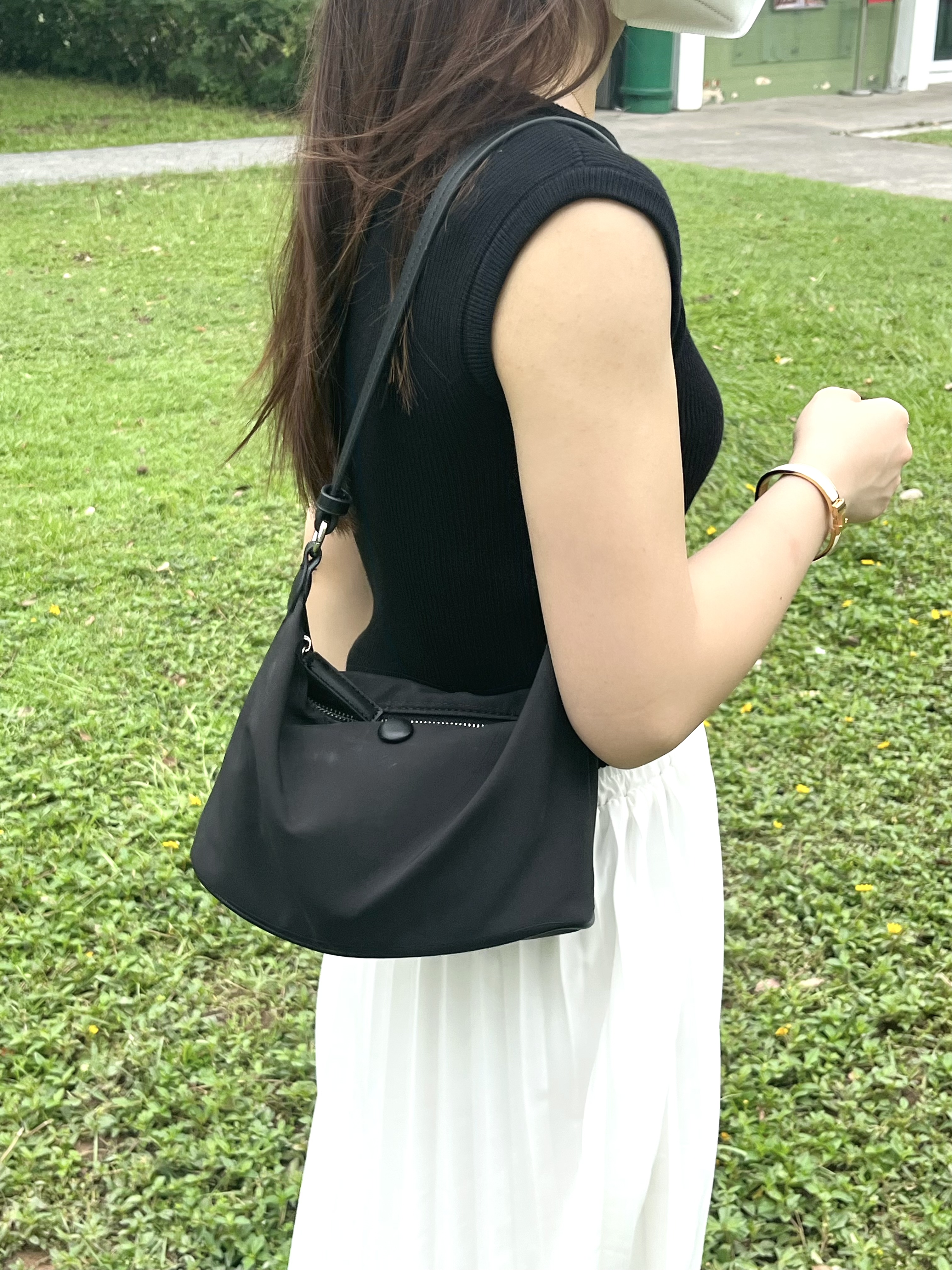 Minimalist Nylon hobo bag 