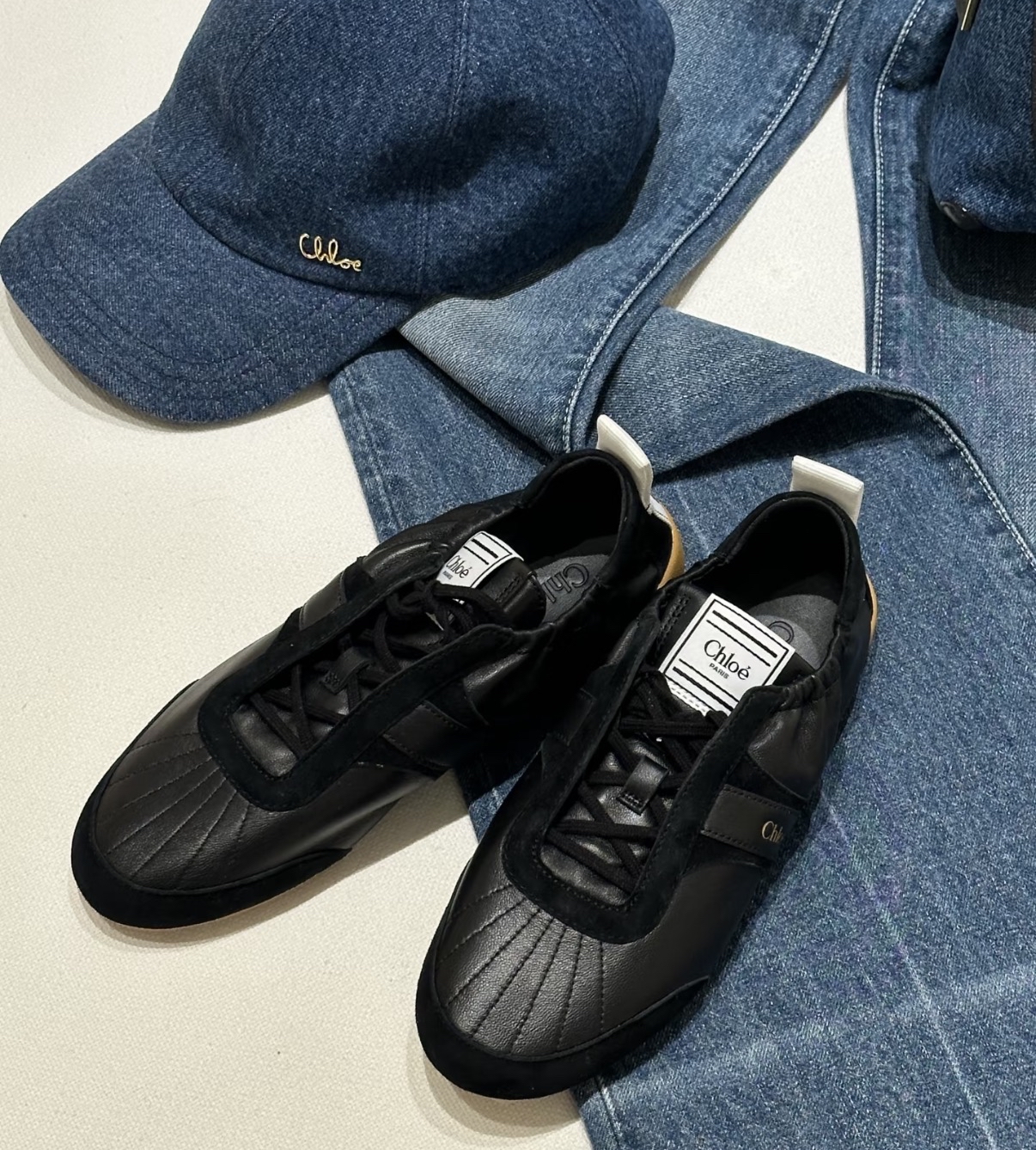 限時優惠✨訂貨🍒Chloe kick sneaker  🔖Size 35/36/37/38/39/40  黑武士色🖤🩶跟黑色白色鞋帶替換