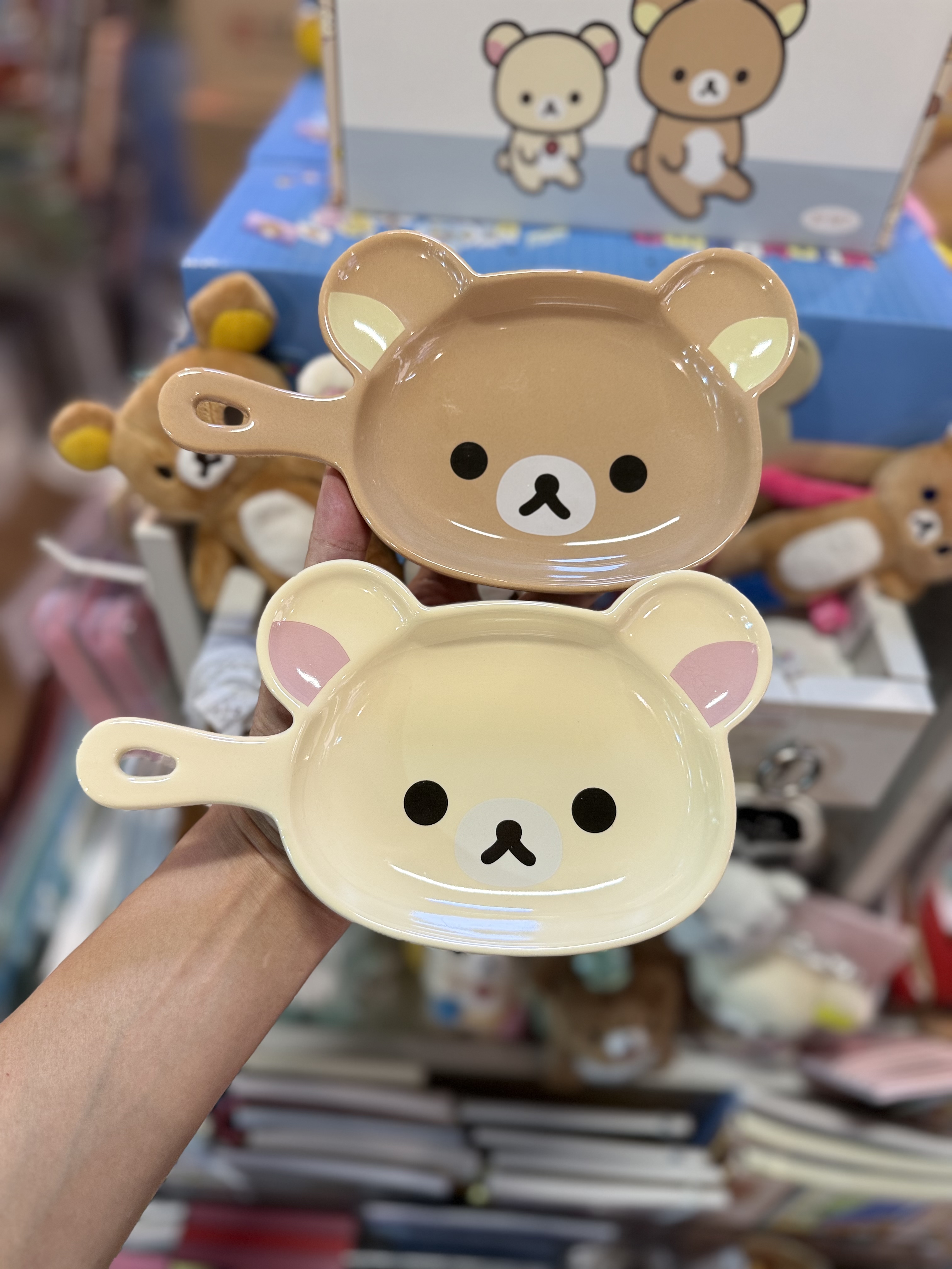 《預訂貨品》全新韓國限定 Rilakkuma手柄陶瓷碟仔套裝 （1套2個。1啡熊1白熊）