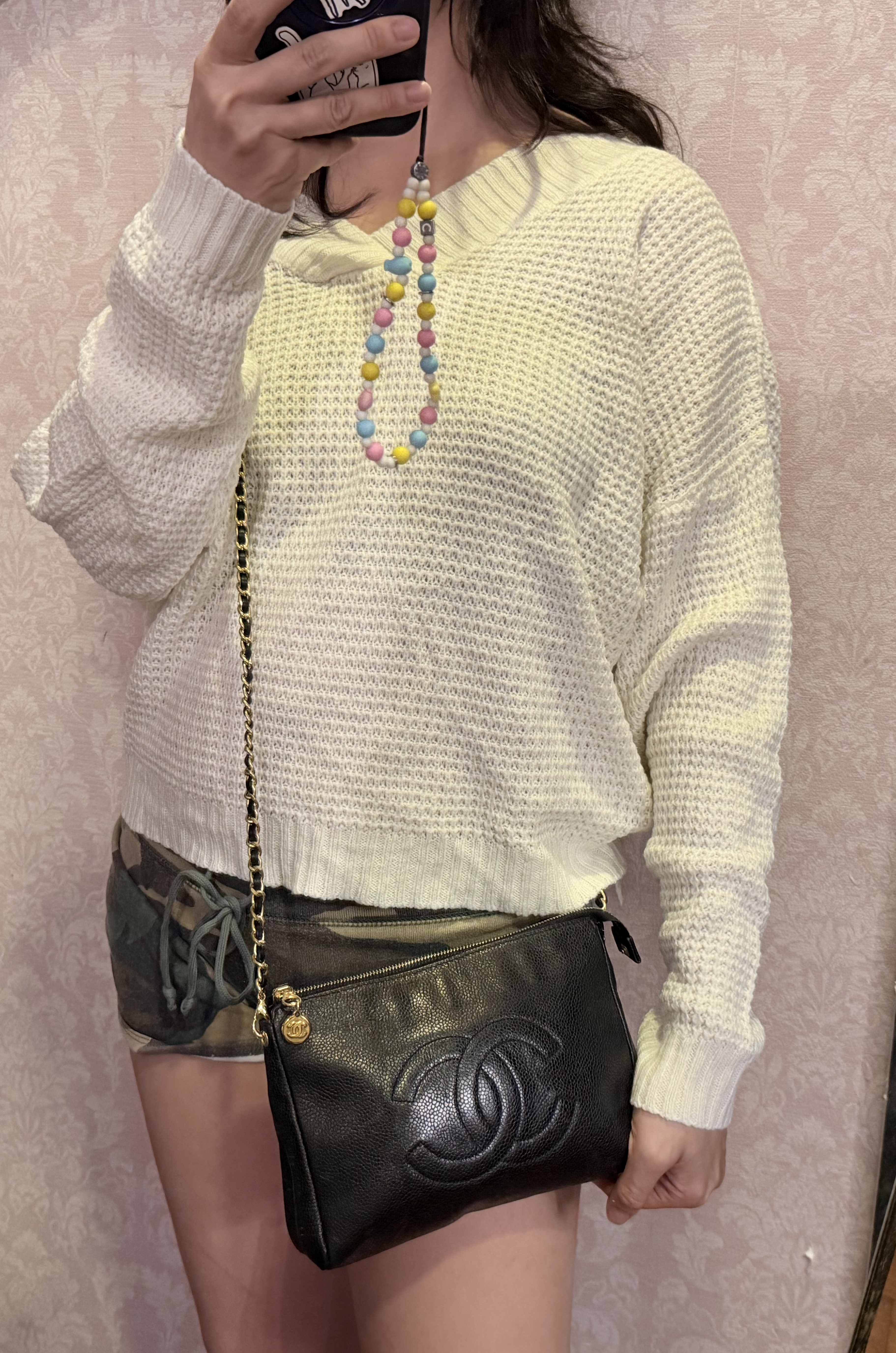 chanel cc black caviar vanity bag