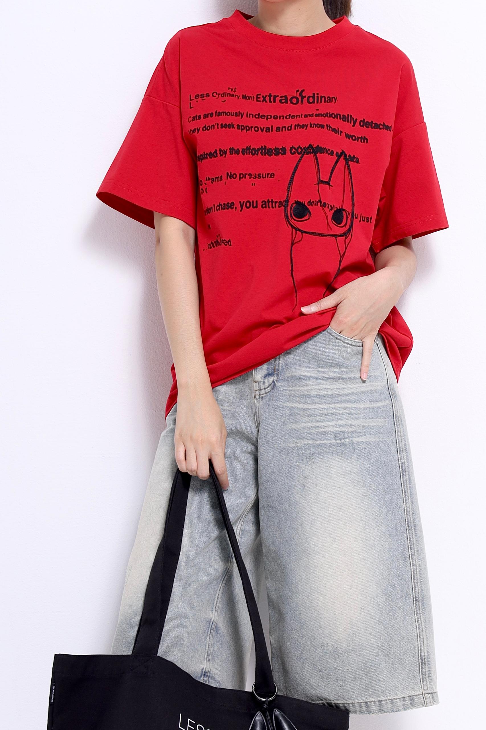 CB2662 OMO X LETTERS OVERSIZED TEE