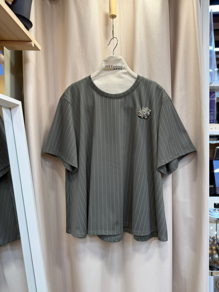 滑身暗條襟花Top M954 T0V0DZQ000303