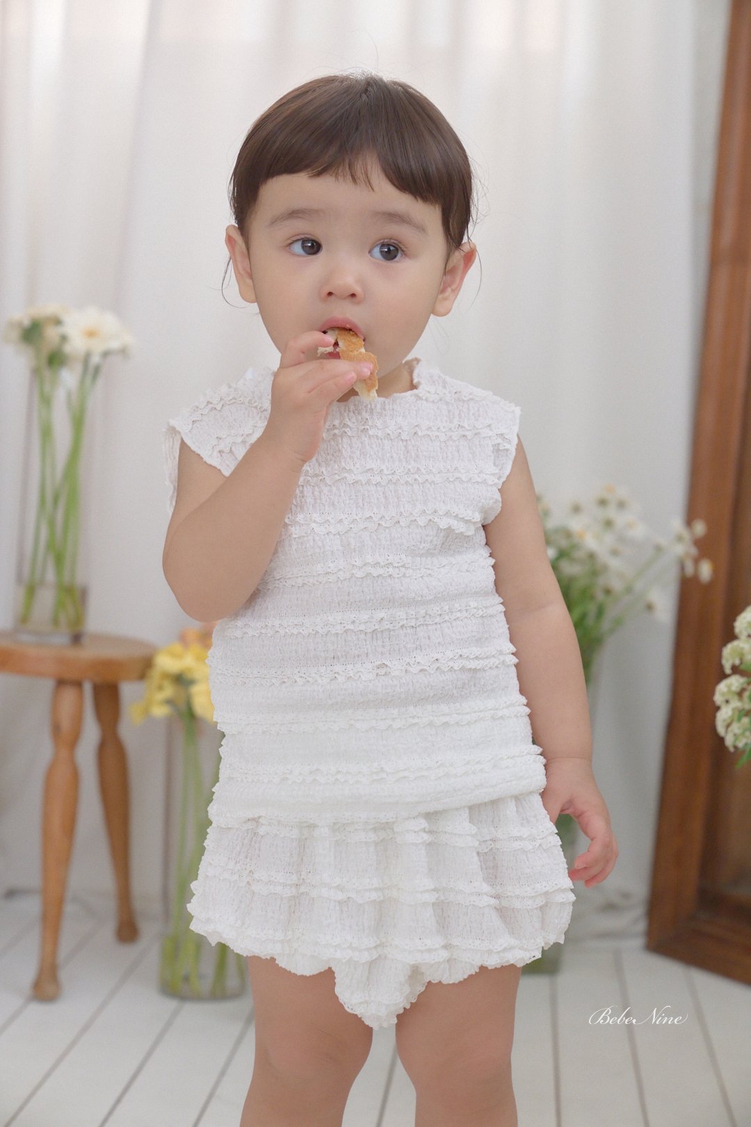 ☀️預訂 韓國直送☀️🇰🇷Bebenine兩色摺皺後背絲帶背心上下套裝