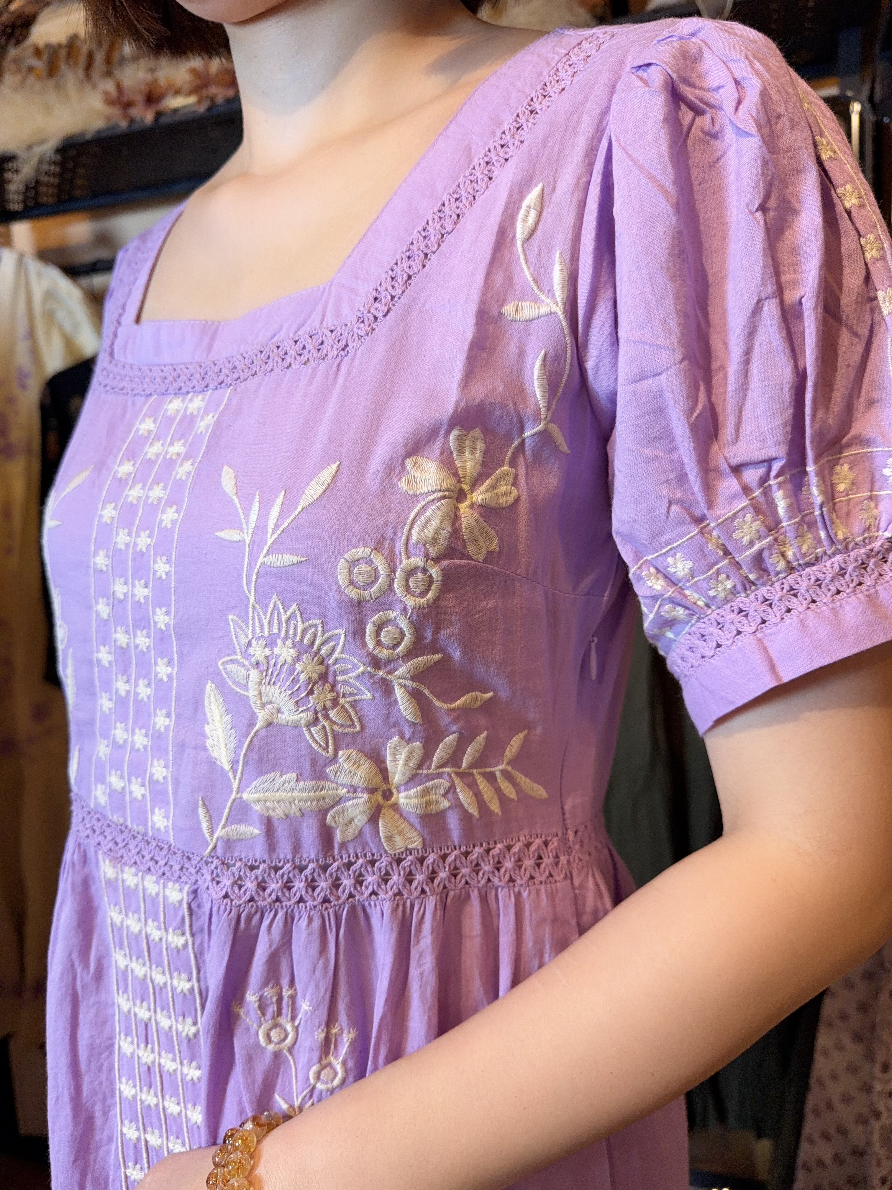Purple Princess Emb Pure Cotton OP #1430