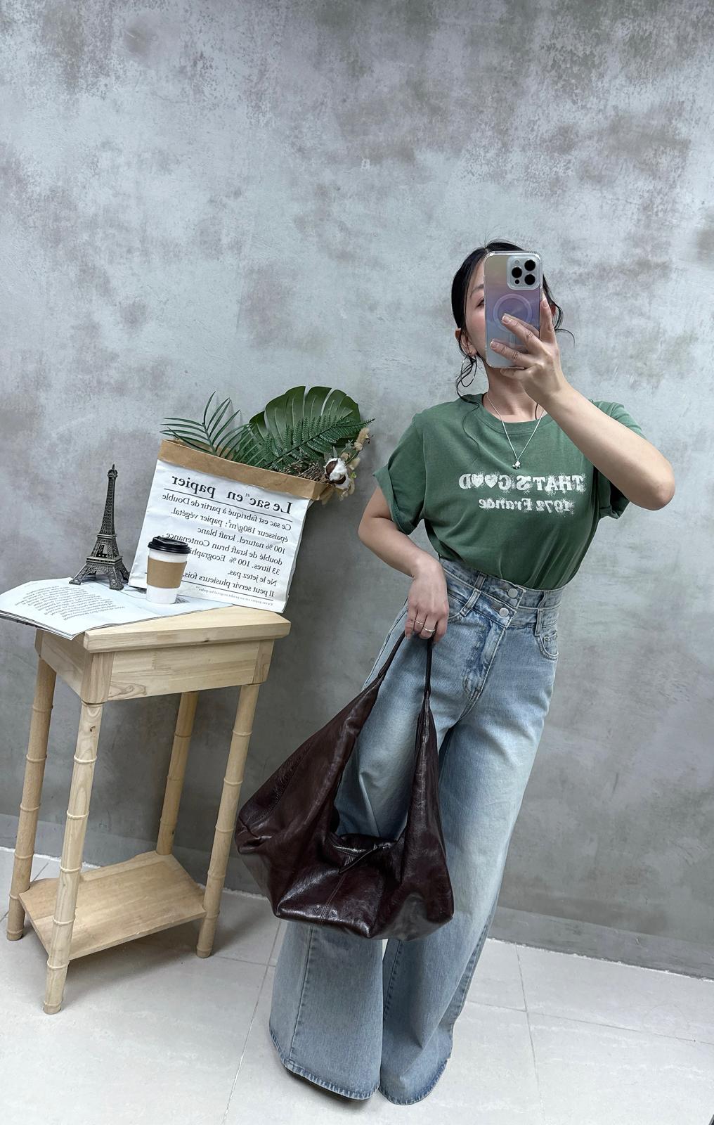 B15 雙層腰洗水牛仔褲