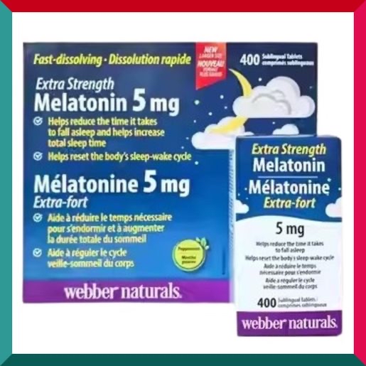 加拿大直送  Webber Naturals特強甜睡褪黑激素5毫克 400粒 好睡眠時差