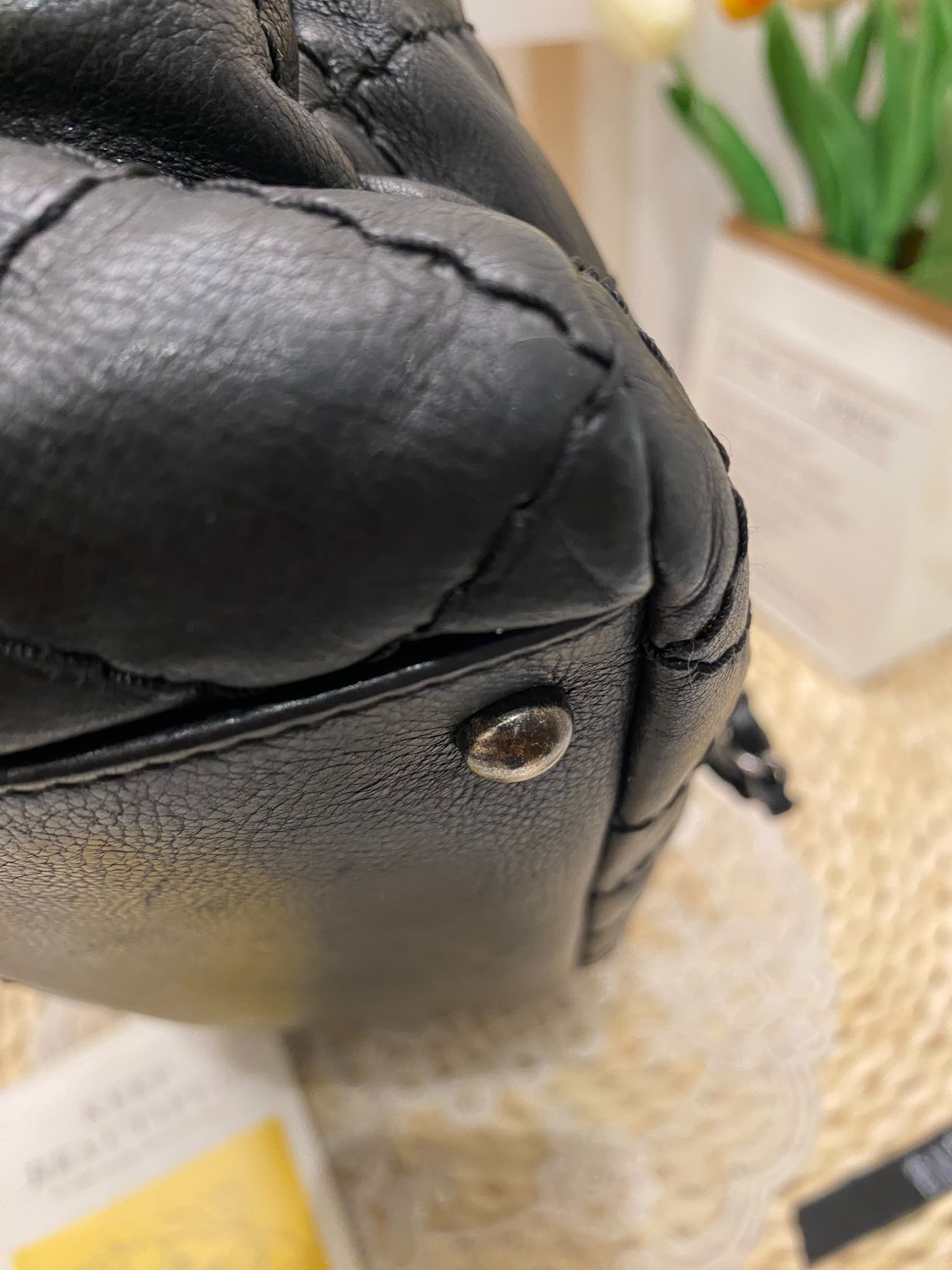 Chanel Quilted Crumpled Calfskin Tote Bag