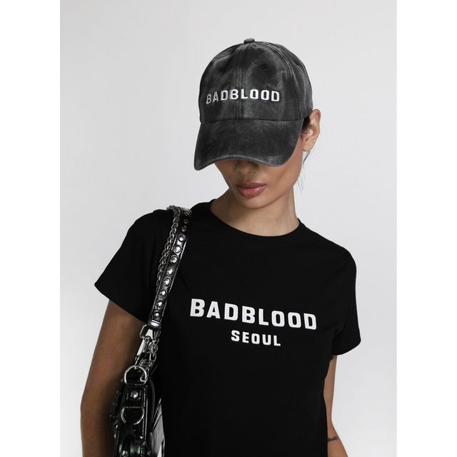 BADBLOOD w-hat23-002 Vintage Logo Ball Cap - Charcoal | KAZUE