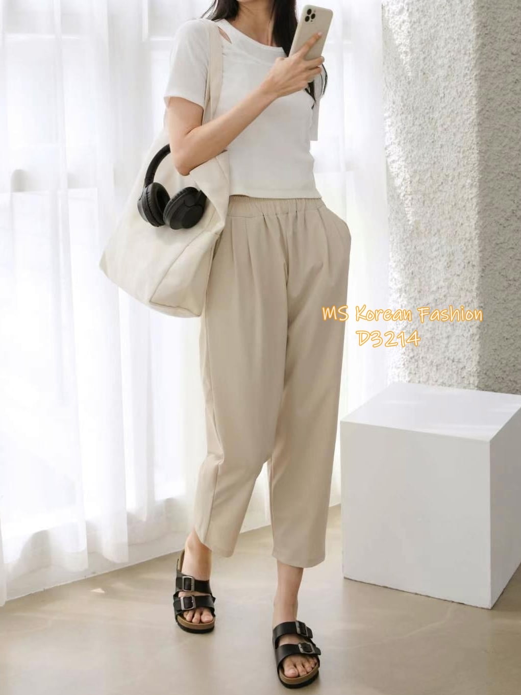 D3214 韓國🇰🇷冰涼料休閒褲