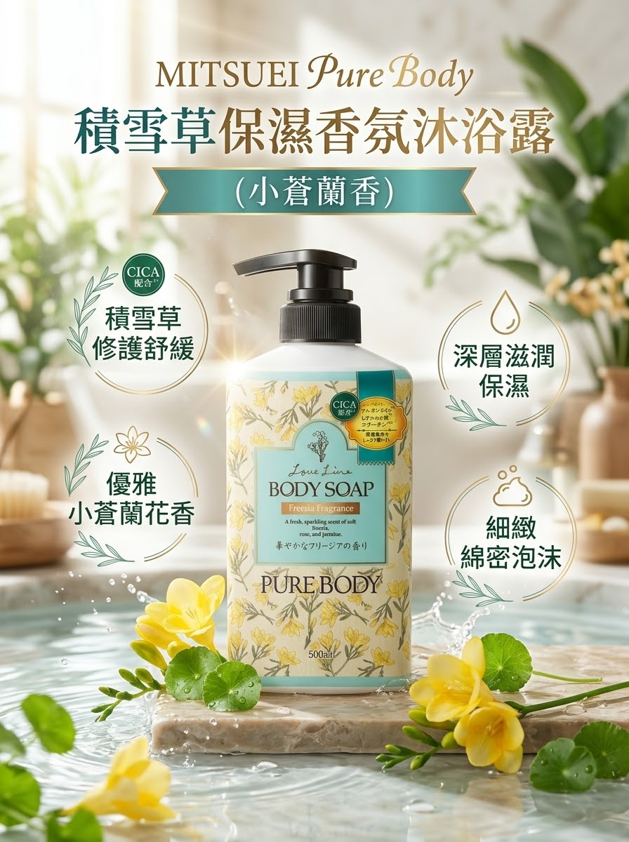 MITSUEI 三井 Pure Body 積雪草保濕香氛沐浴露 500ml 