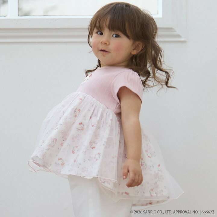 🇯🇵預訂 日本直送🇯🇵 Petit Main x Sanrio系列兩色人物刺繡薄紗印花短袖上衣