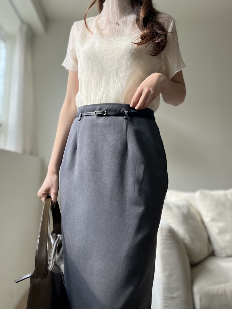 Airy Sheer Crinkle Top (Ivory)