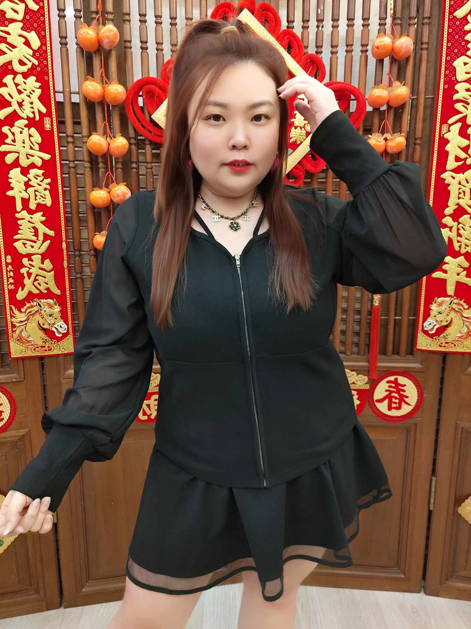 NJB05 TW#5879 拼雪纺袖设计款外套