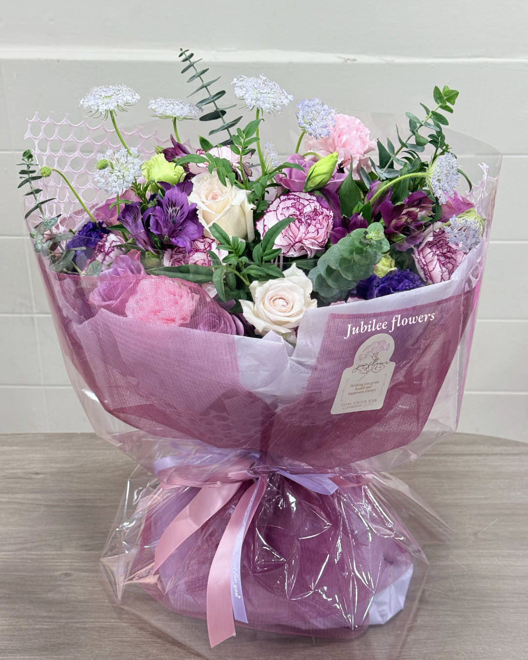 母親節 紫色系列 玫瑰 康乃馨混合花束