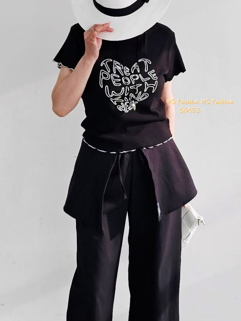 G6132 韓國🇰🇷型格字母心心top