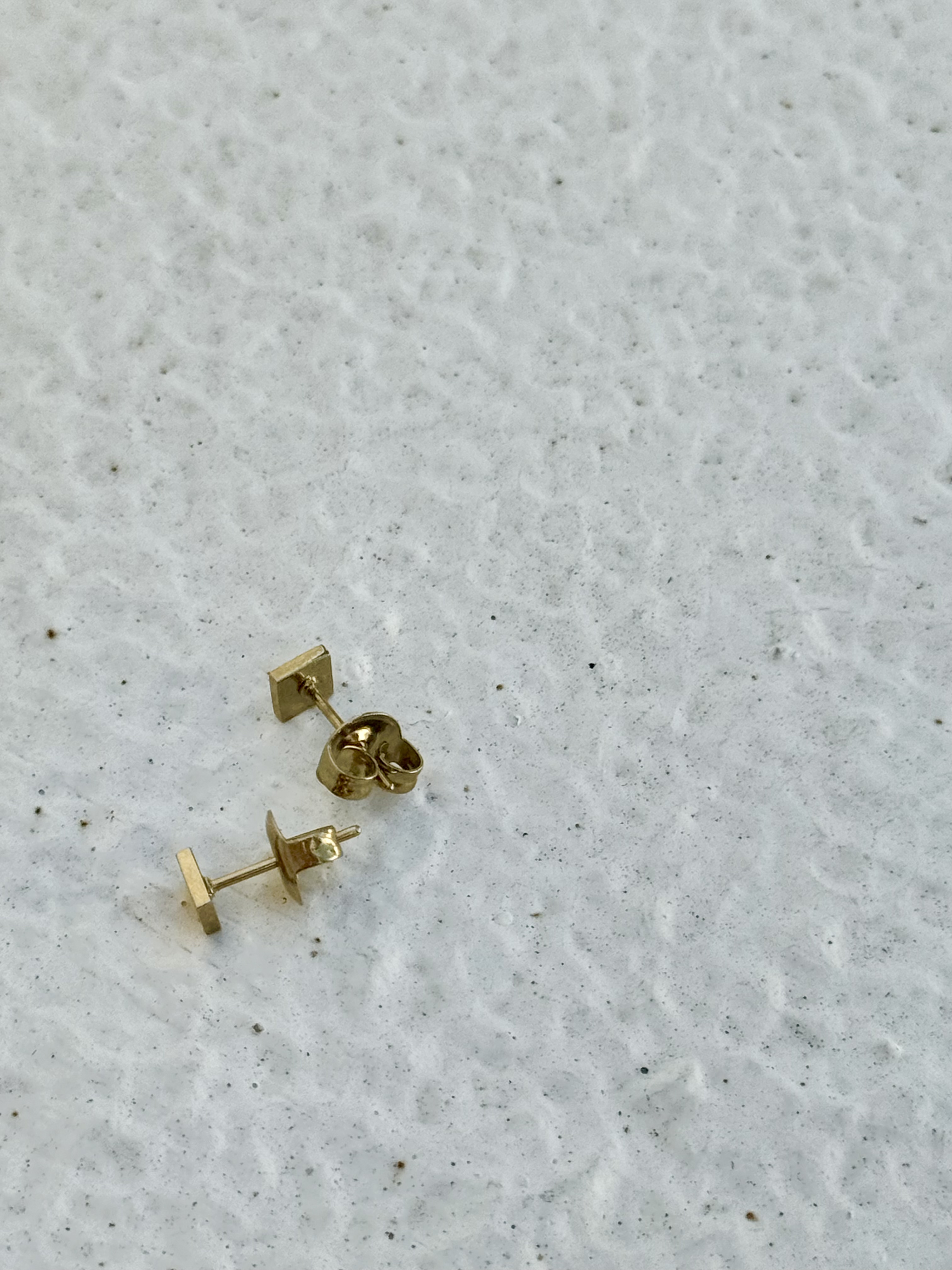 Gold square stainless earring