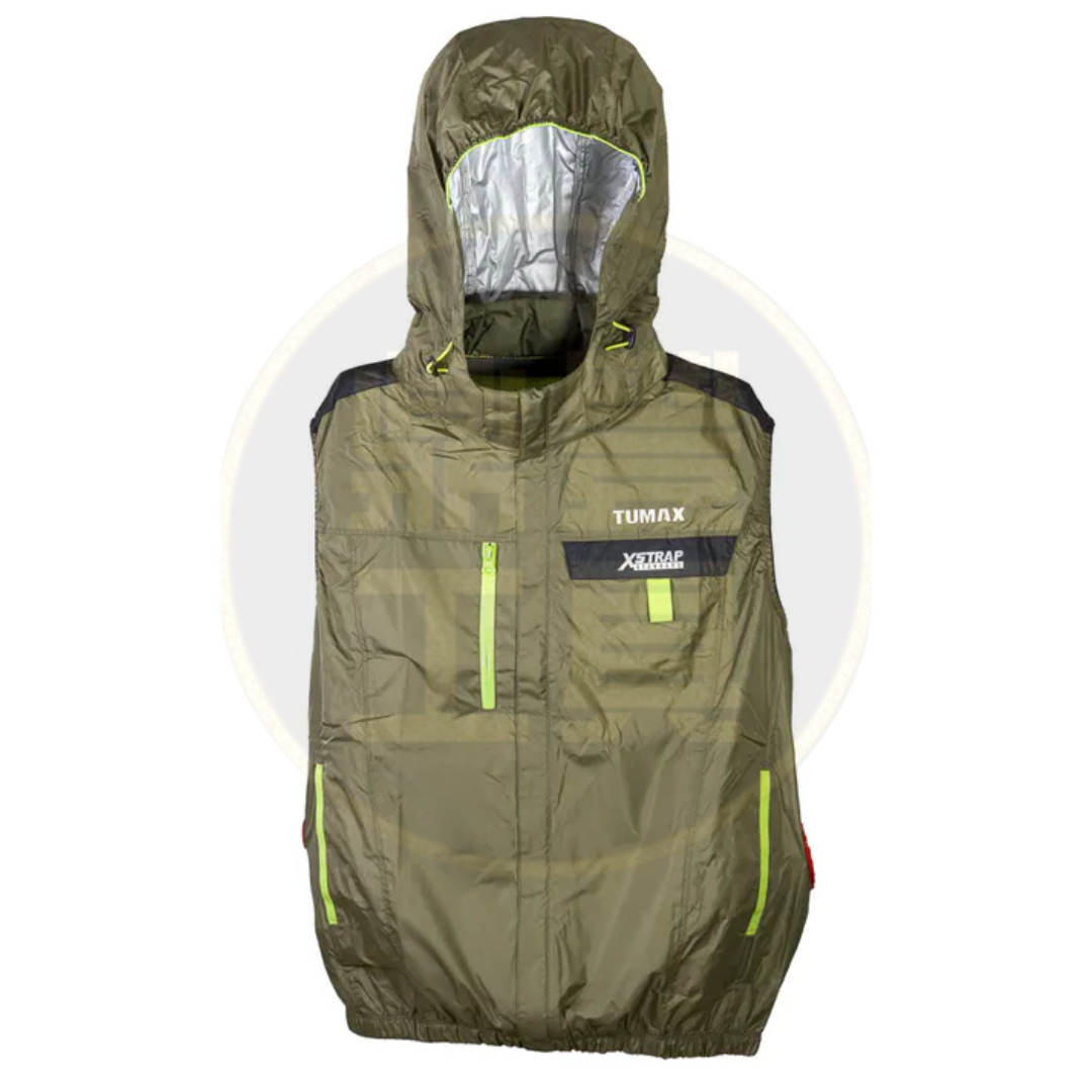 Tumax 24V 軍綠色背心風扇衫 淨衫 (L/XL/XXL)
