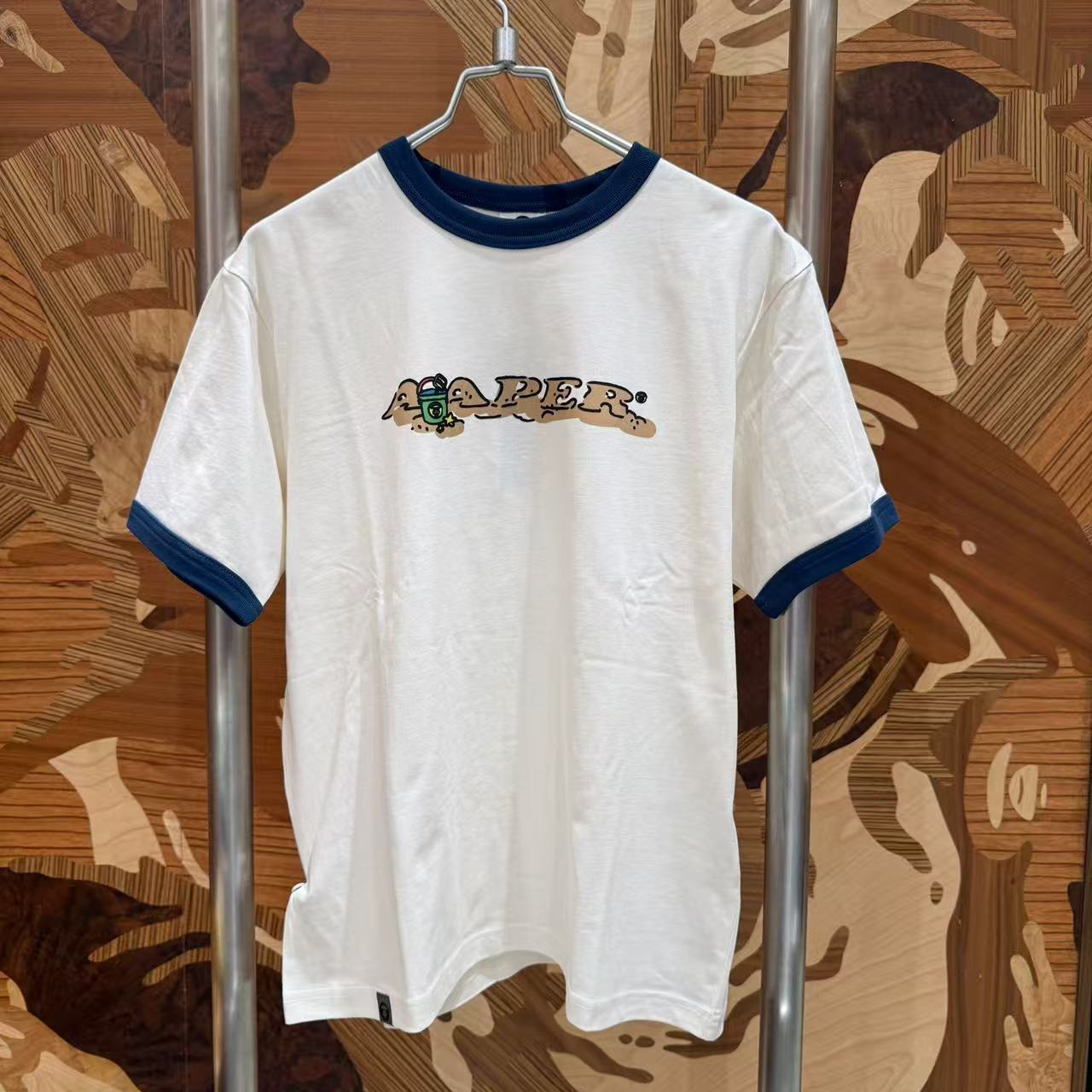AAPE Relaxed fit AAPER graphic ringer tee (1828) 寬鬆版
