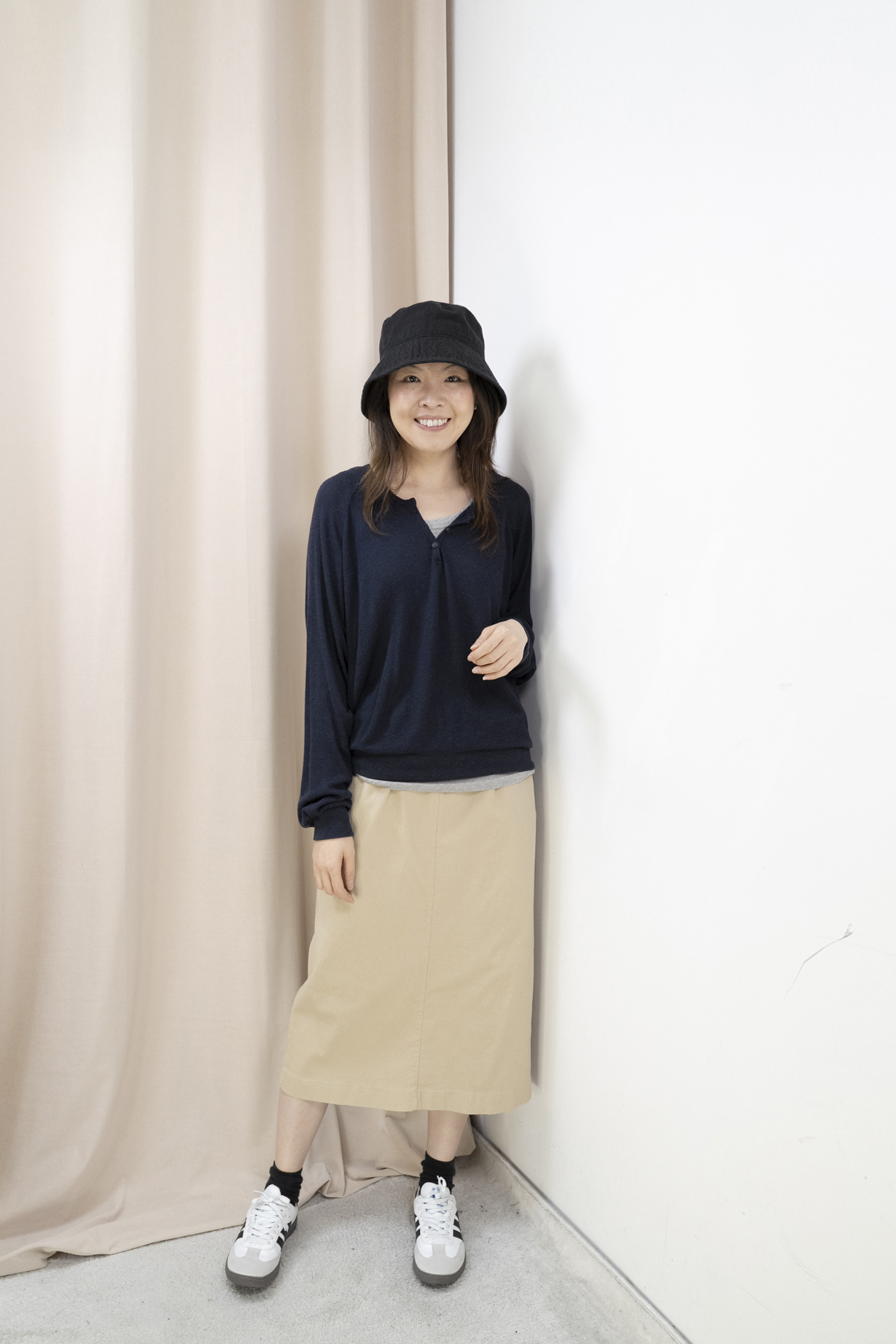 新色！棉質直筒全橡筋腰半身裙（3色）