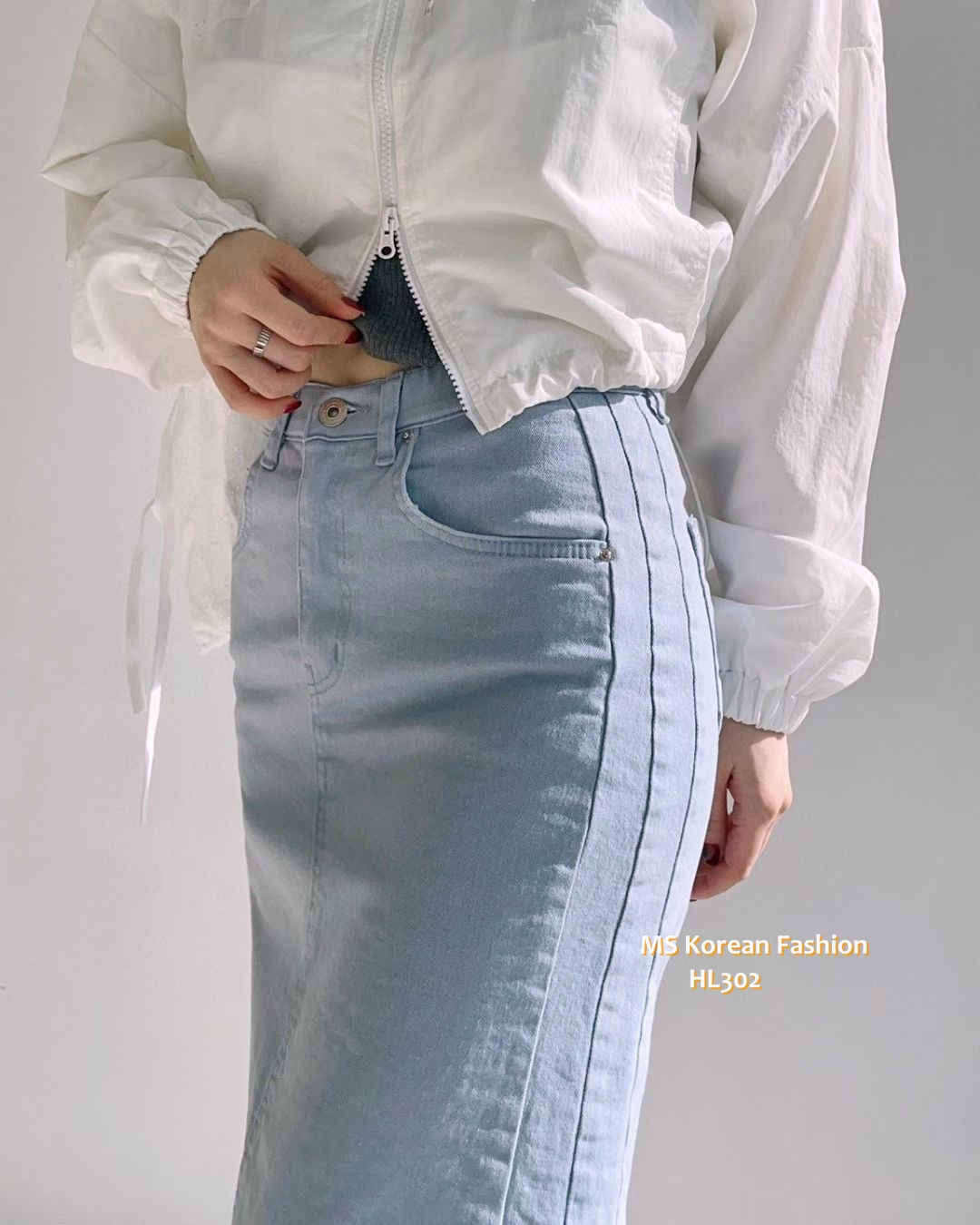 HL302 韓國🌼Howluk彈力棉後開叉半裙