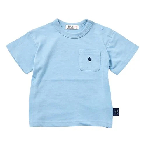 🇯🇵預訂 日本直送🇯🇵Polo Baby標誌刺繡淺藍口袋短袖T恤