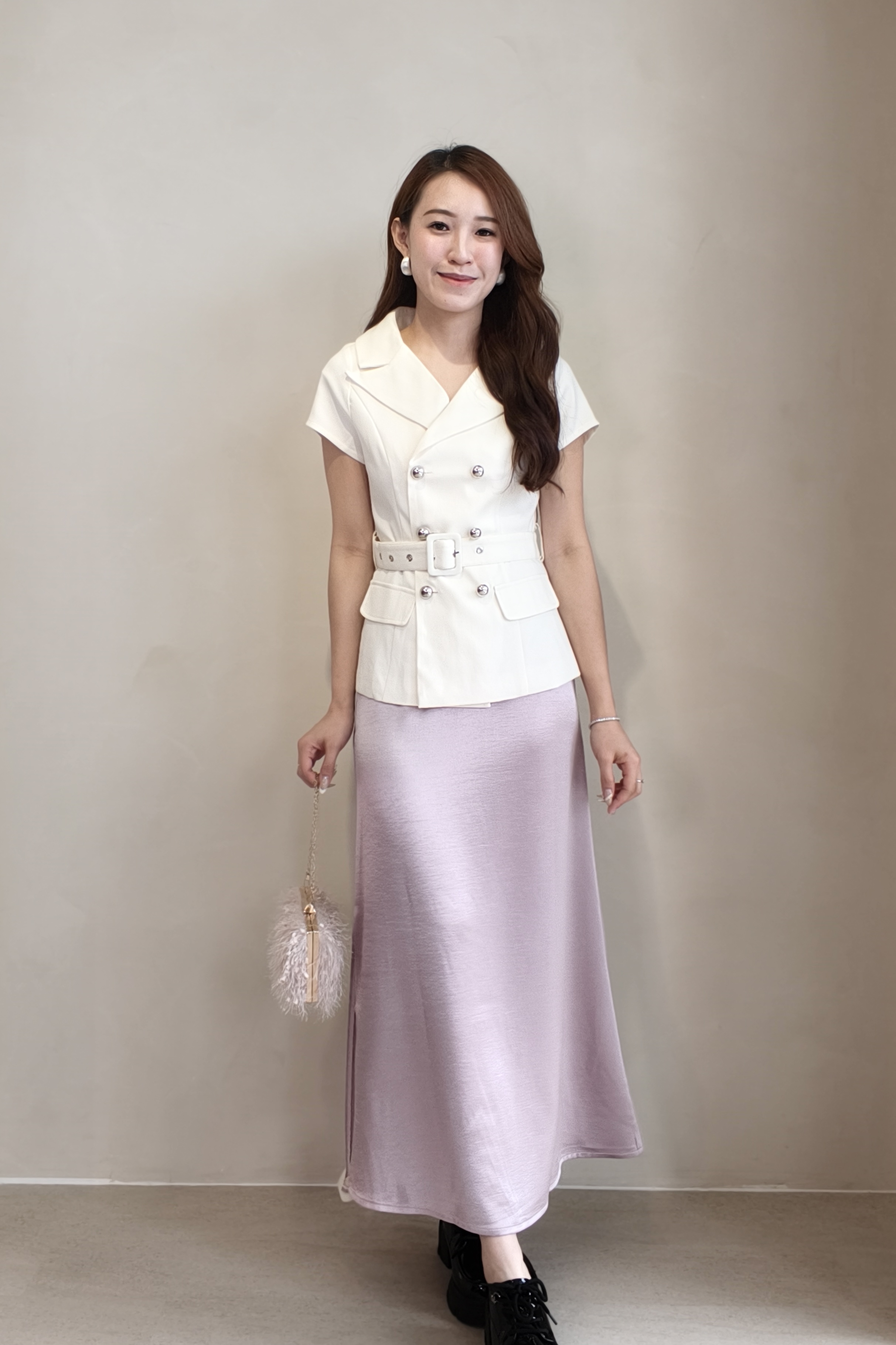 941 Lustre Satin Midi Skirt