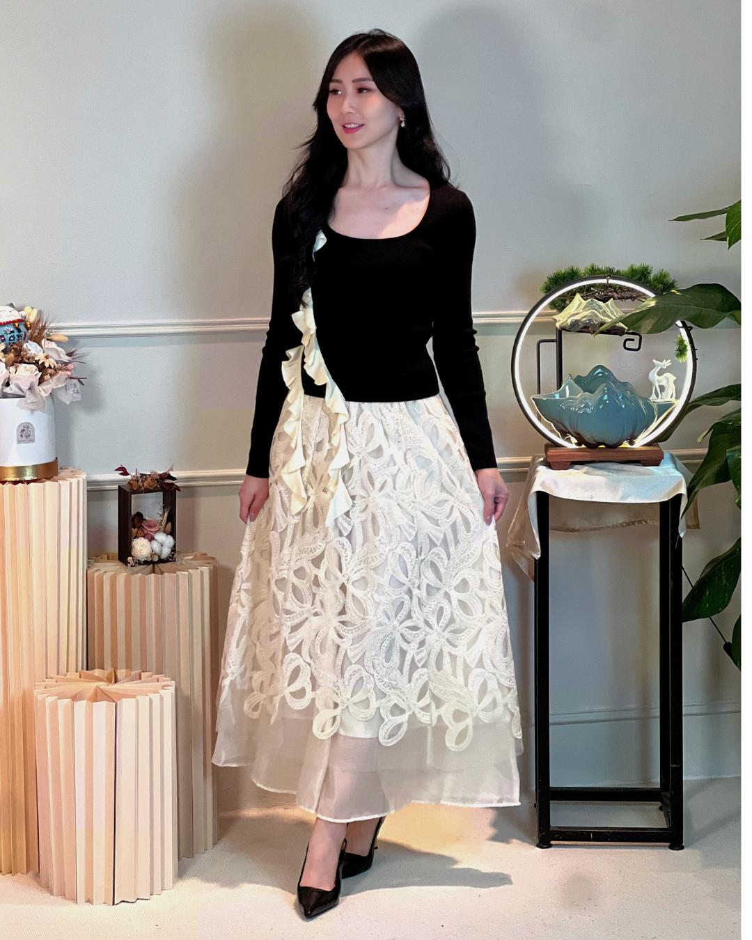 5109 Kristin Long Sleeve with Ruffle Blouse