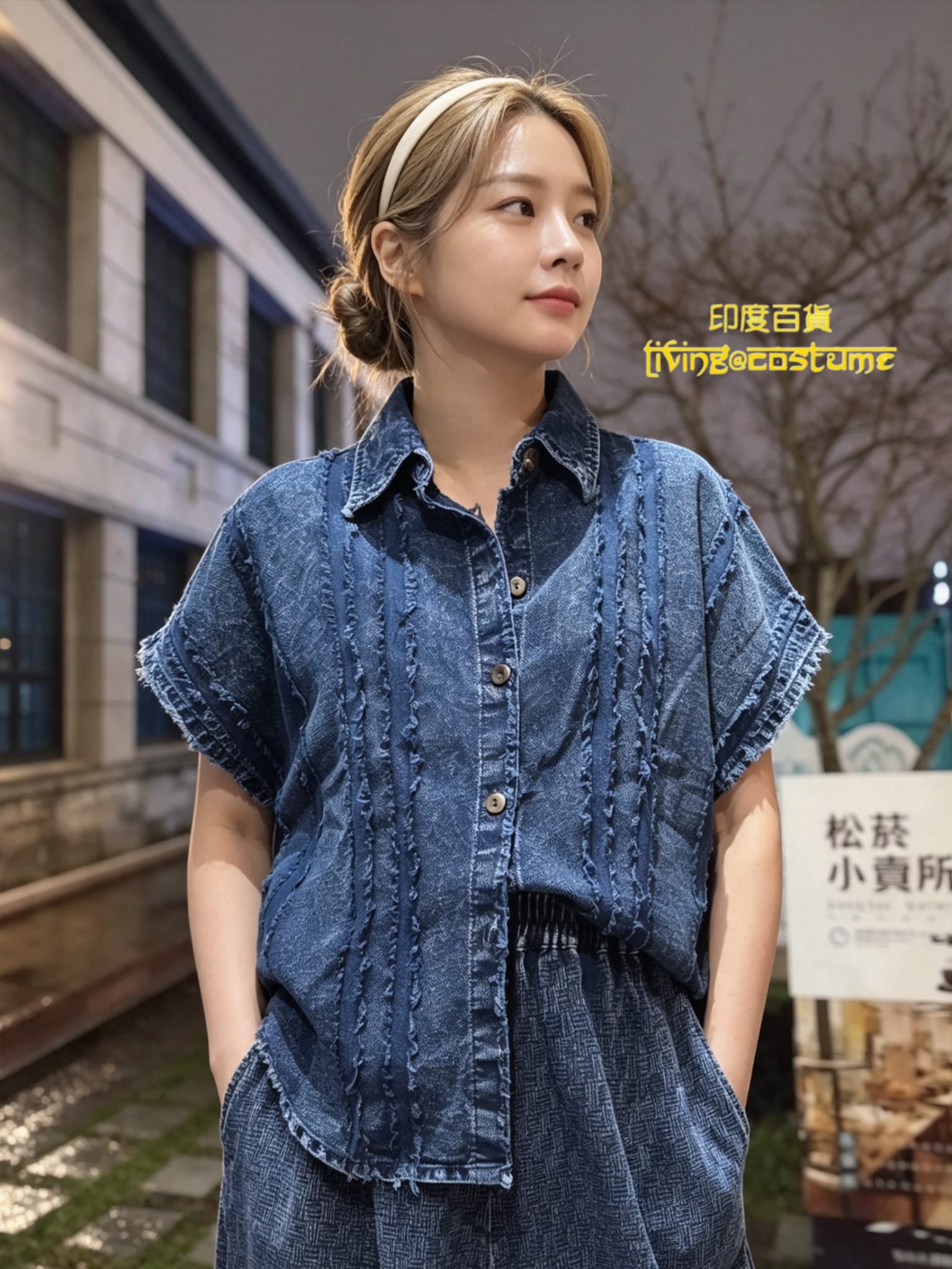 泰國純棉牛仔布上衣