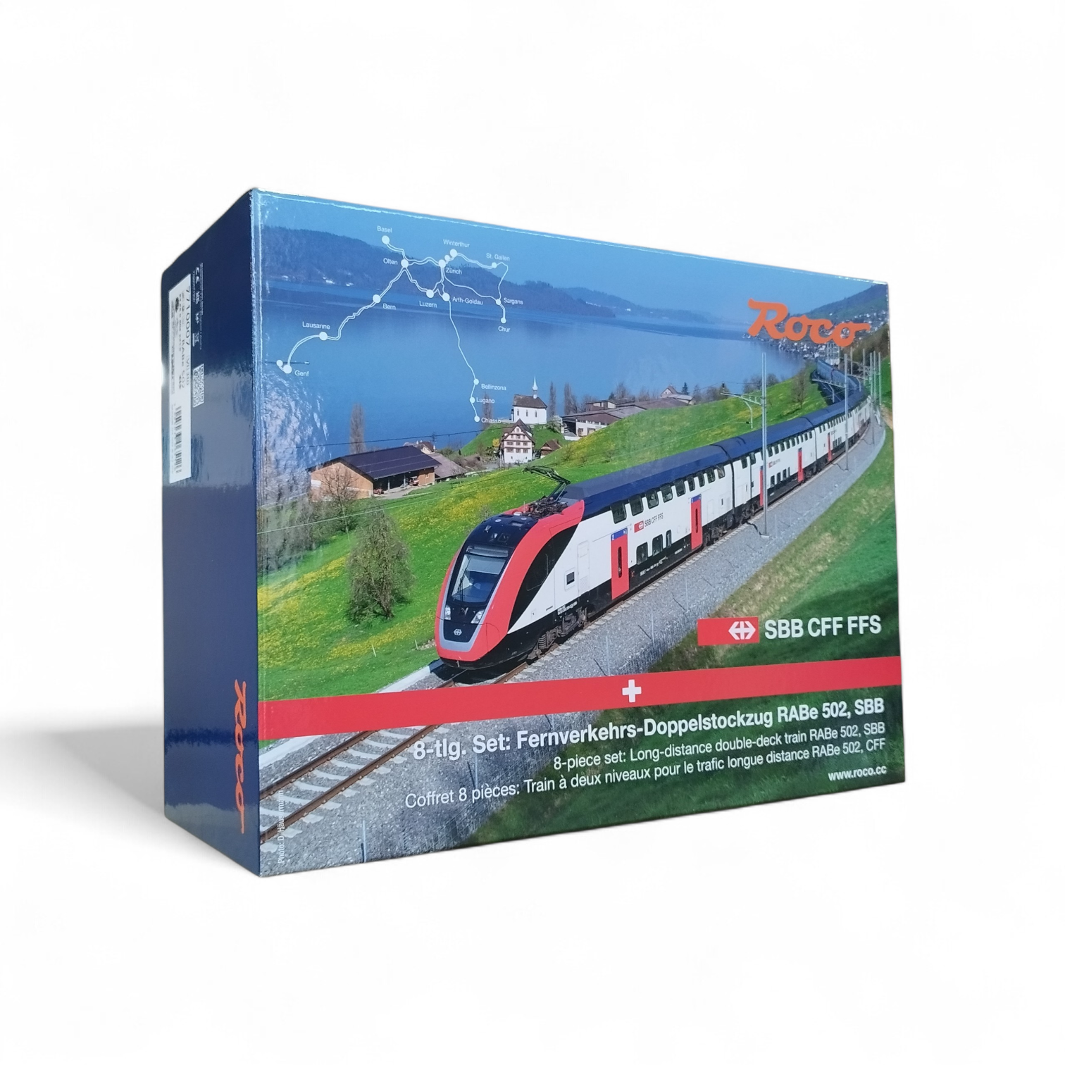 Roco SBB Twindexx  RABe 502 “FV-Dosto” 型 8 節車廂長途雙層列車 (DCC sound)