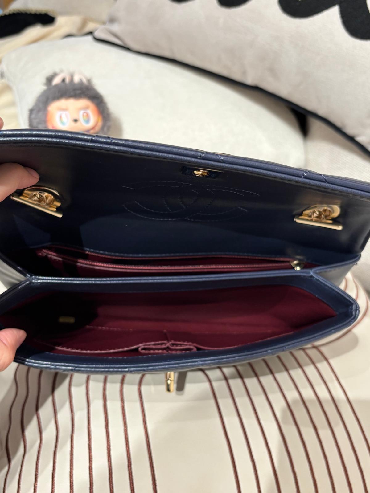 Chanel trendy cc flap bag navy 100%Authentic,95%new ✅Card✅dust bag✅box