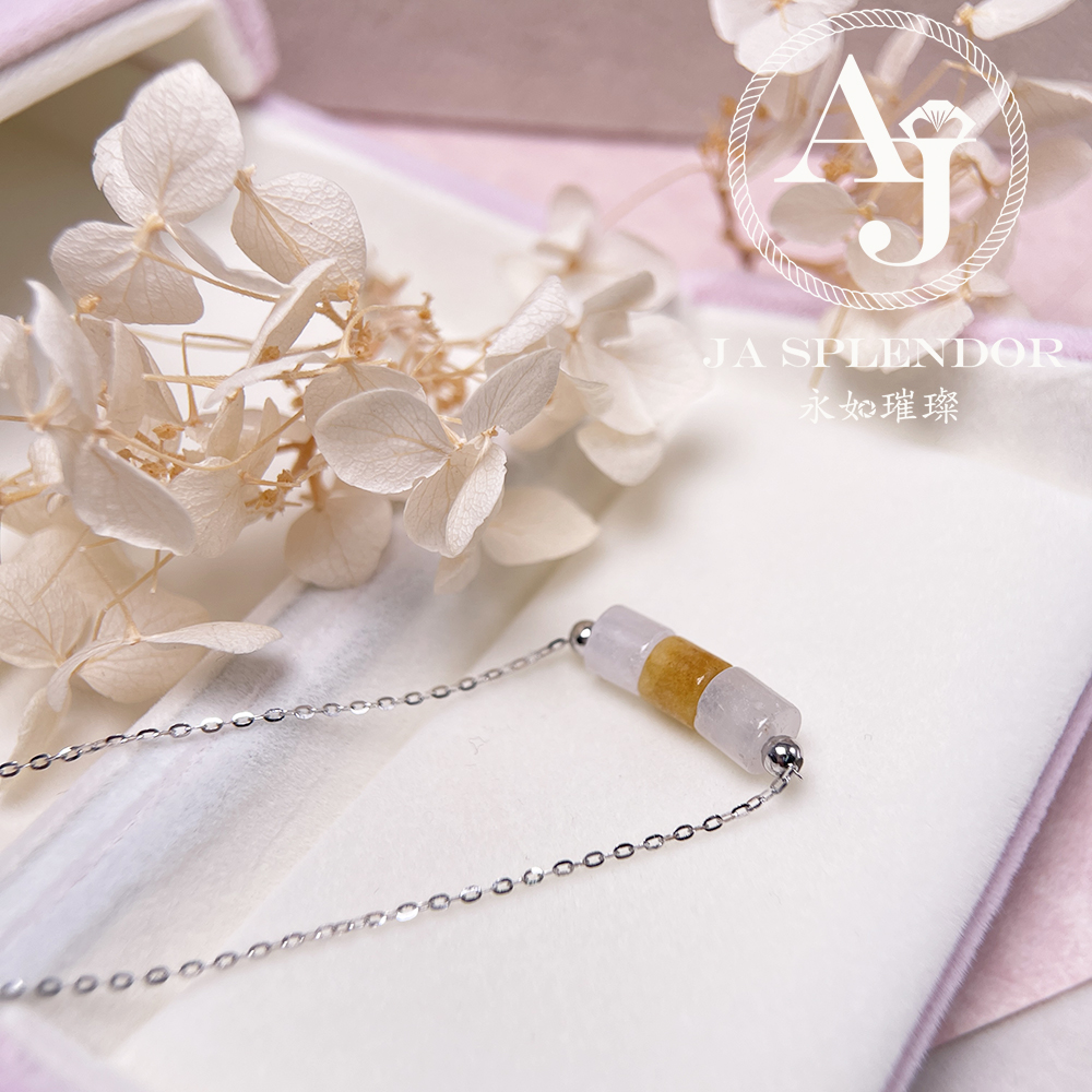 D-04D 天然翡翠A玉 平安招財幸運純銀項鏈