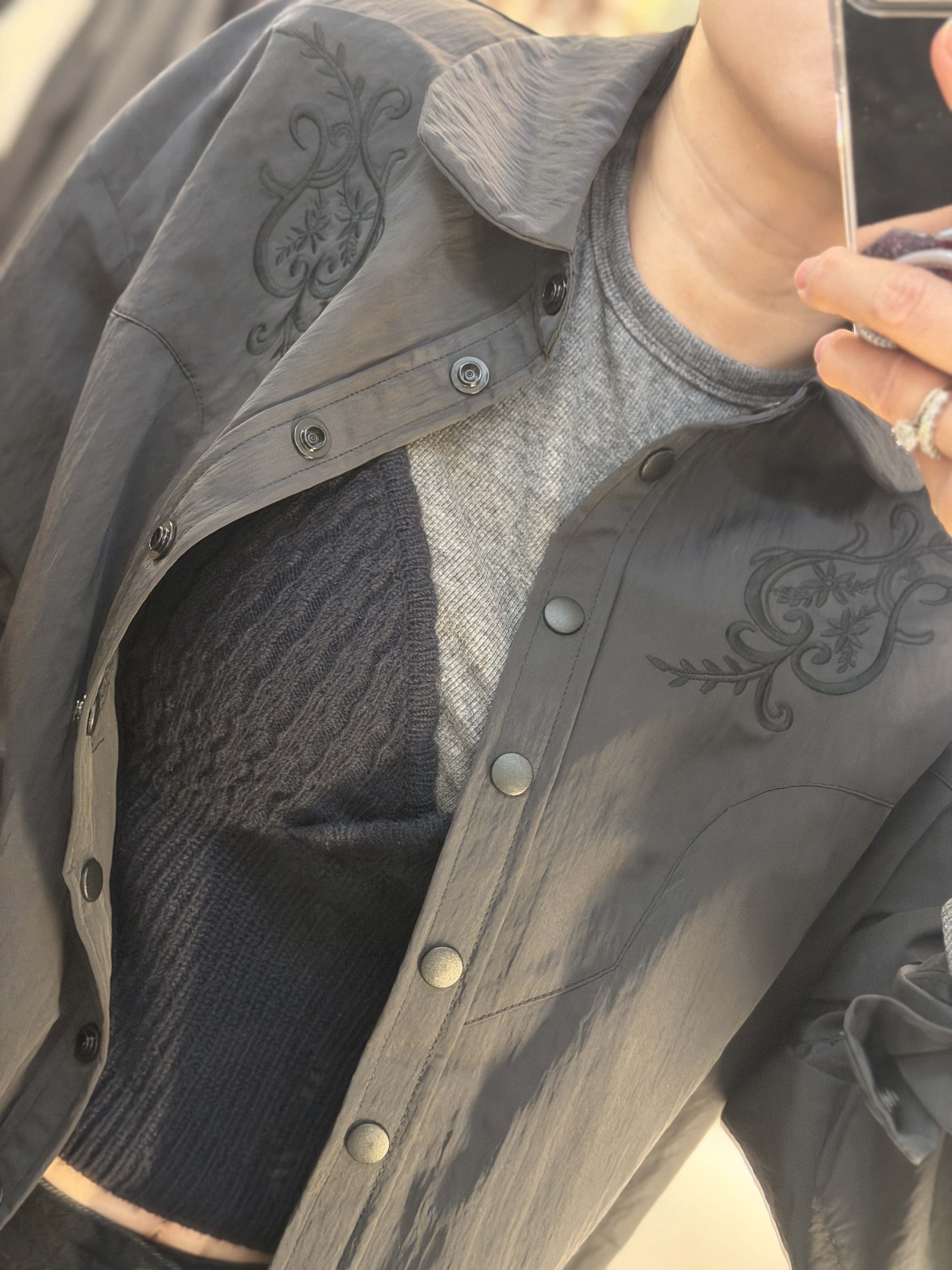 Embroidery shirt jacket