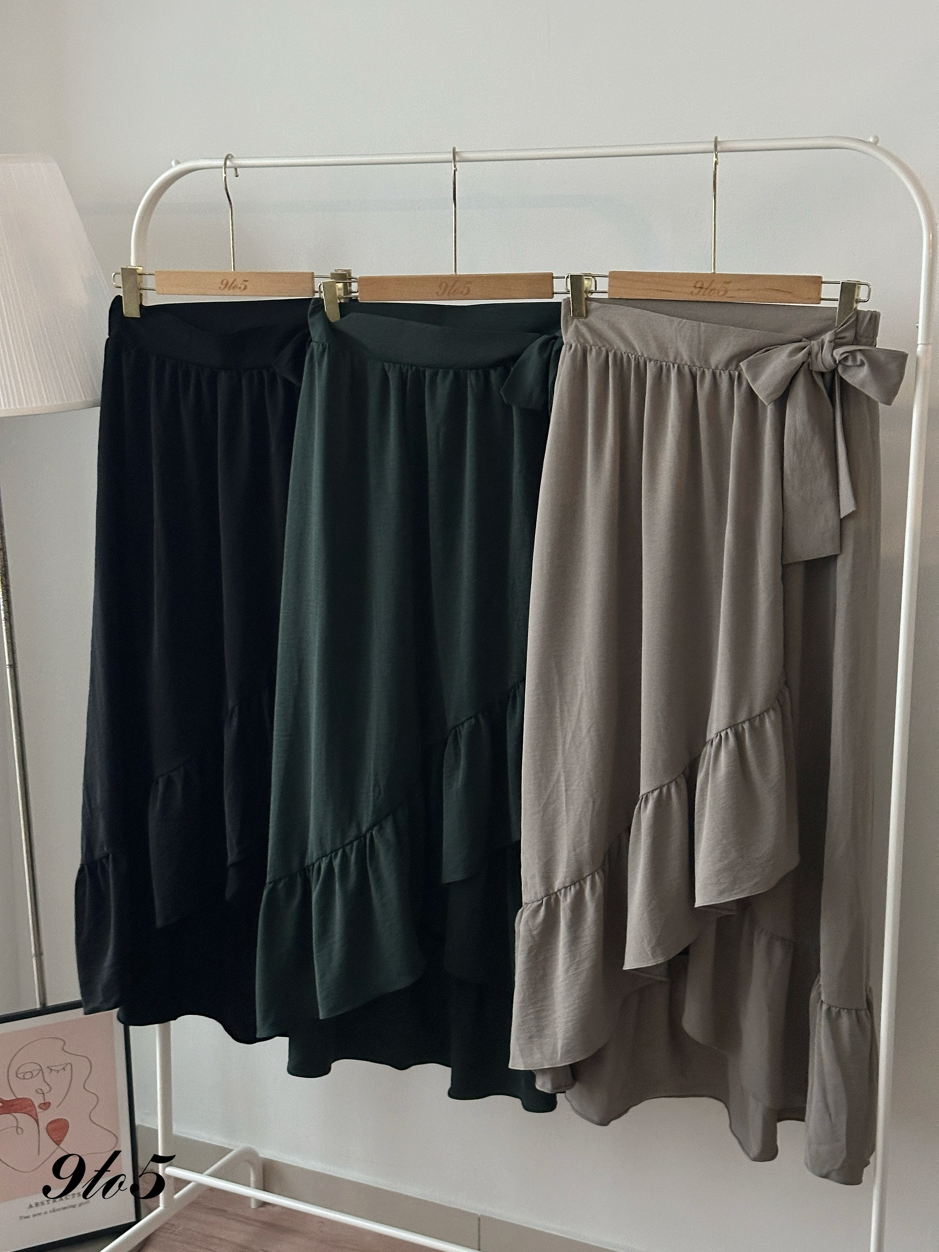 S2007 Ruffle Wrap Skirt - 3 Colors 
