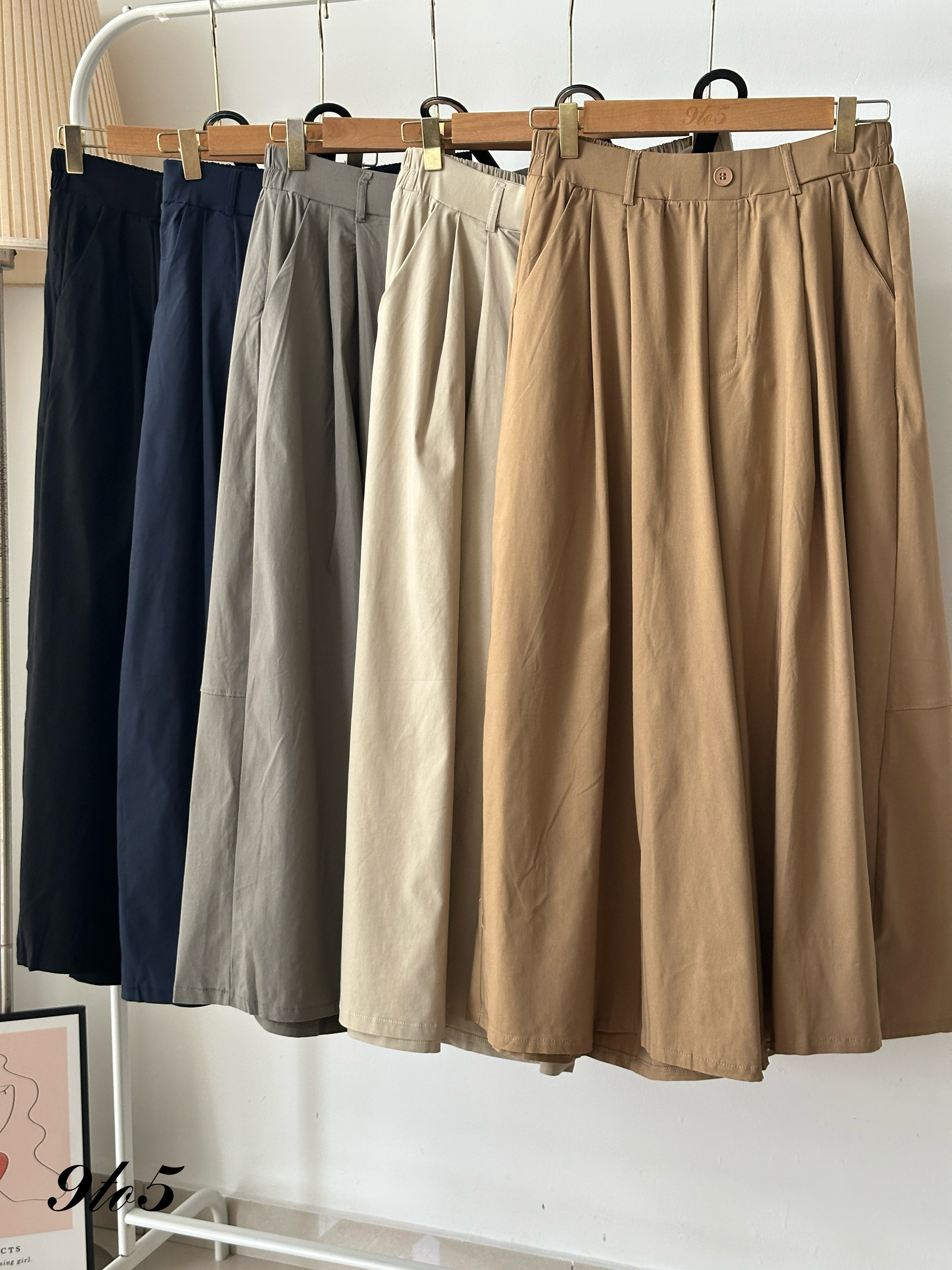 S1809 Wide Leg Long Pants - 5 Colors 