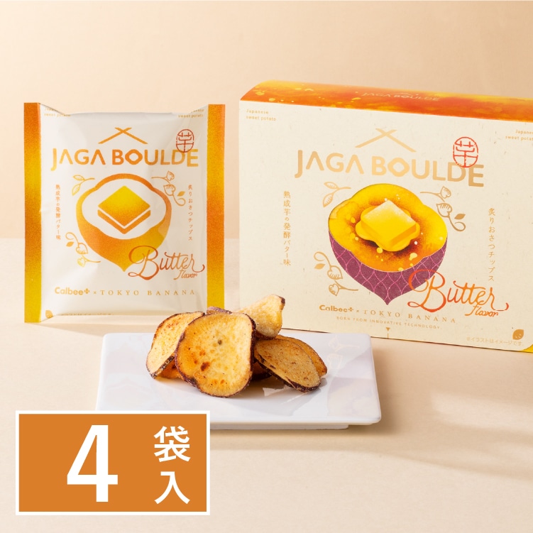 四月連線貨品 - 日本 CALBEE Calbee PLUS x Tokyo Banana 發酵牛油味灸燒熟成紅薯片4PCS