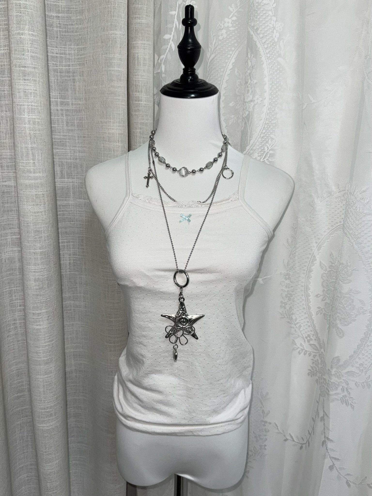 Soft Girl Delicate Lace-Trim Ribbed Cami 