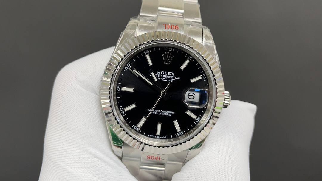 🥇今日推荐 劳力士 日志 白壳 黑面 41mm 3235机 顶级品质 出货实拍✈️