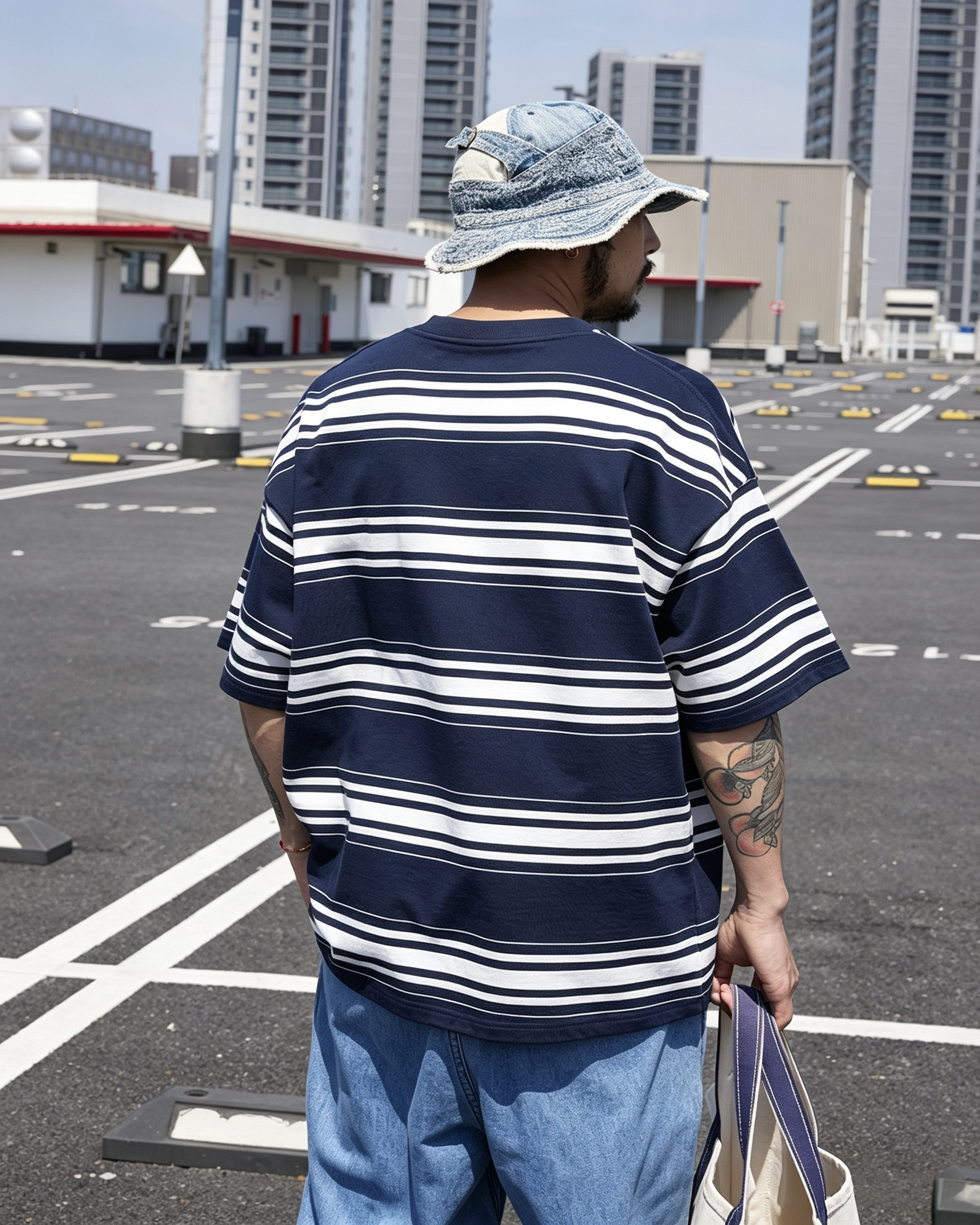 M114 重磅圓領間條T恤