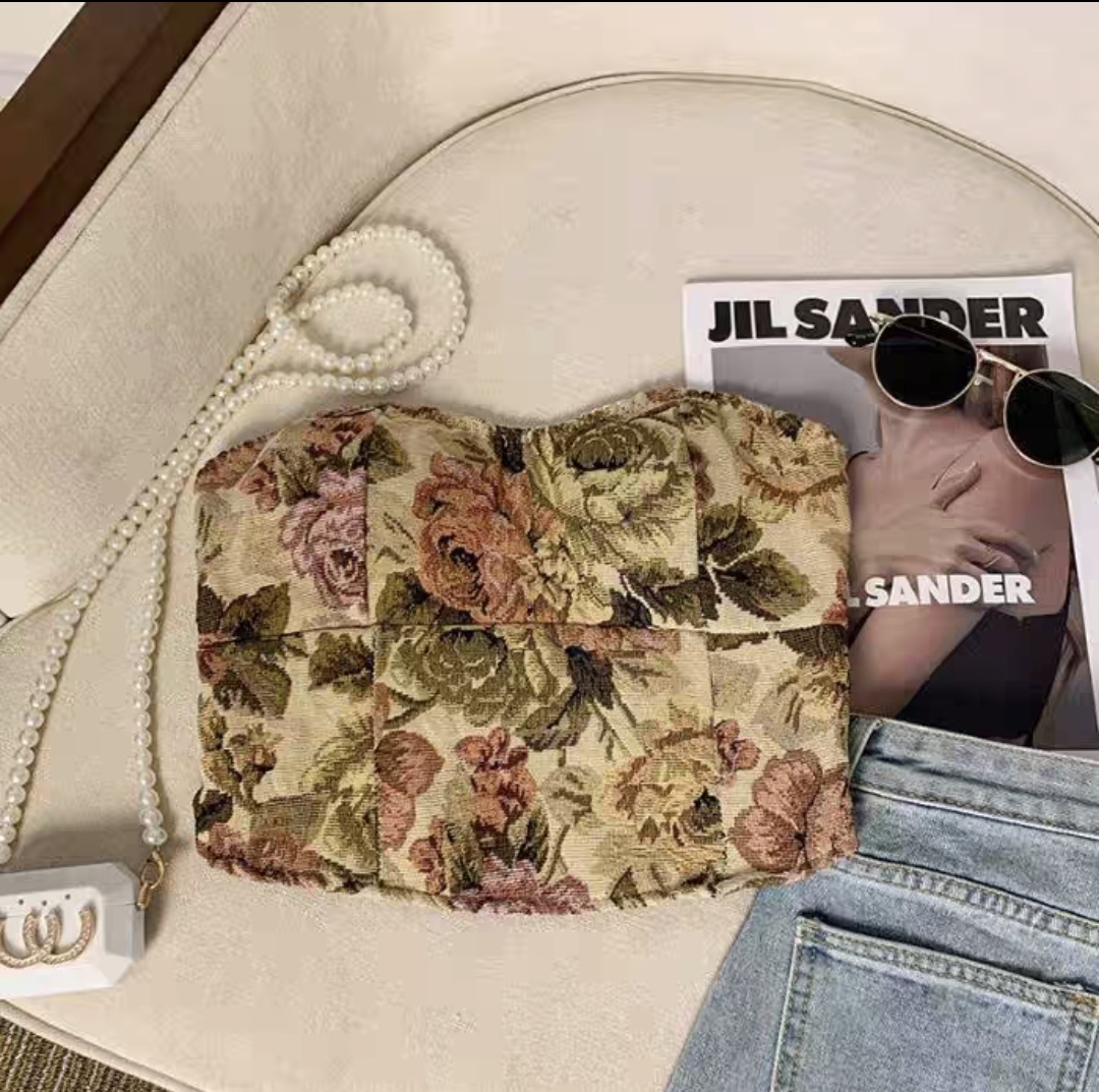 TP528抹胸玫瑰花衣