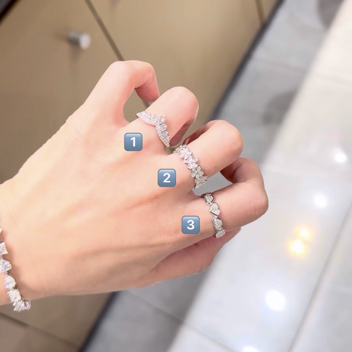 莫桑钻～戒指💍925银镶莫桑钻