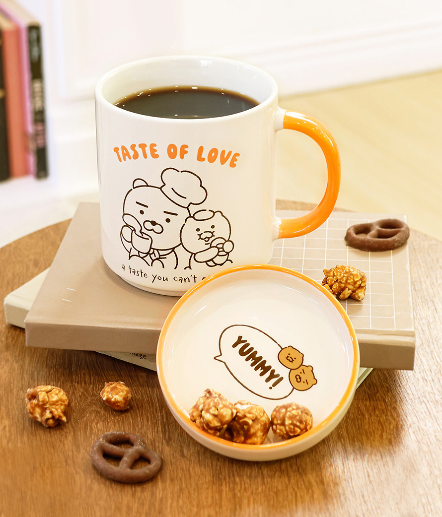 Ryan & 春植 陶瓷杯 連零食小碟 (380ml)