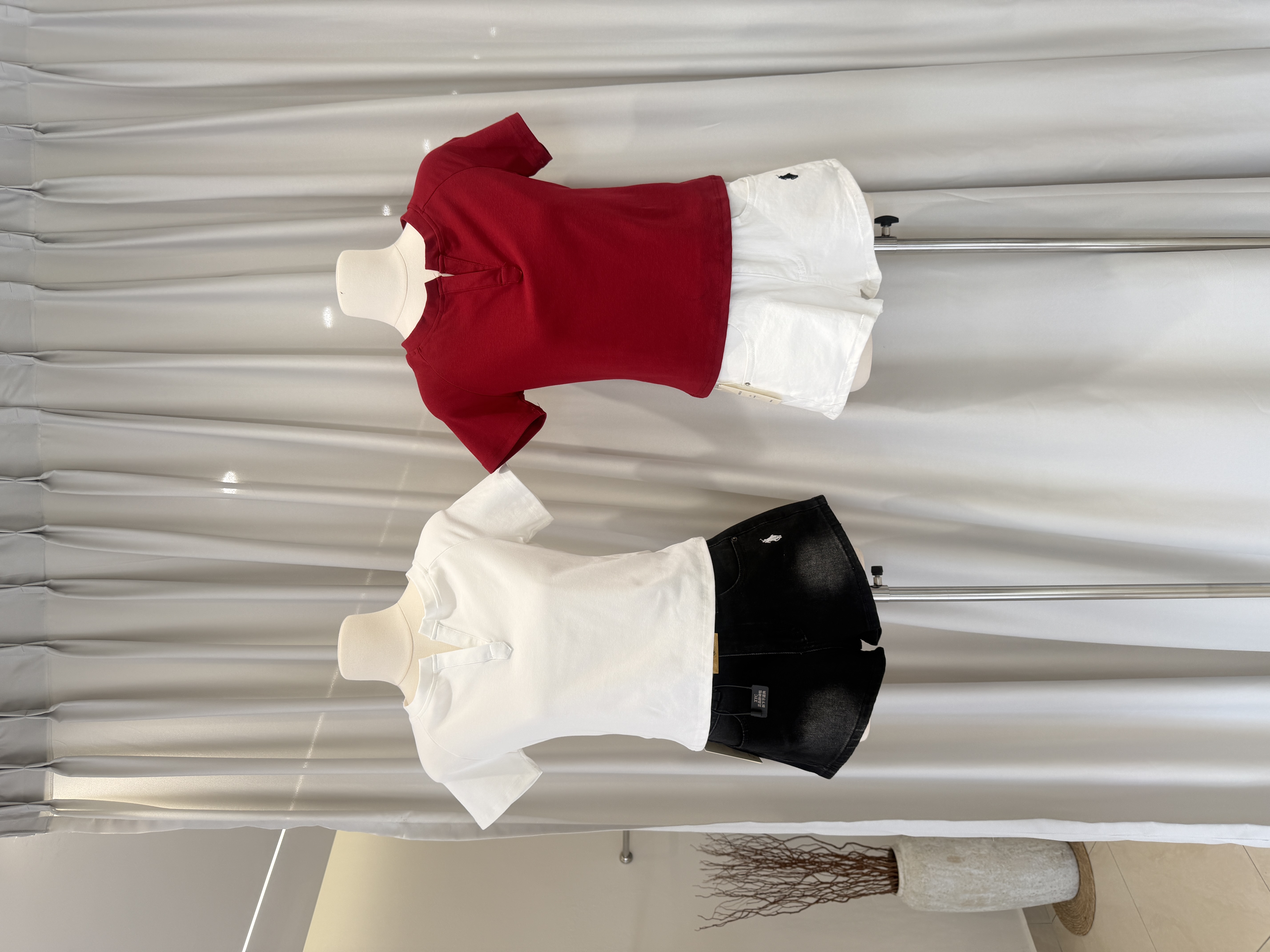 6118 爆款百搭纯色V领短袖